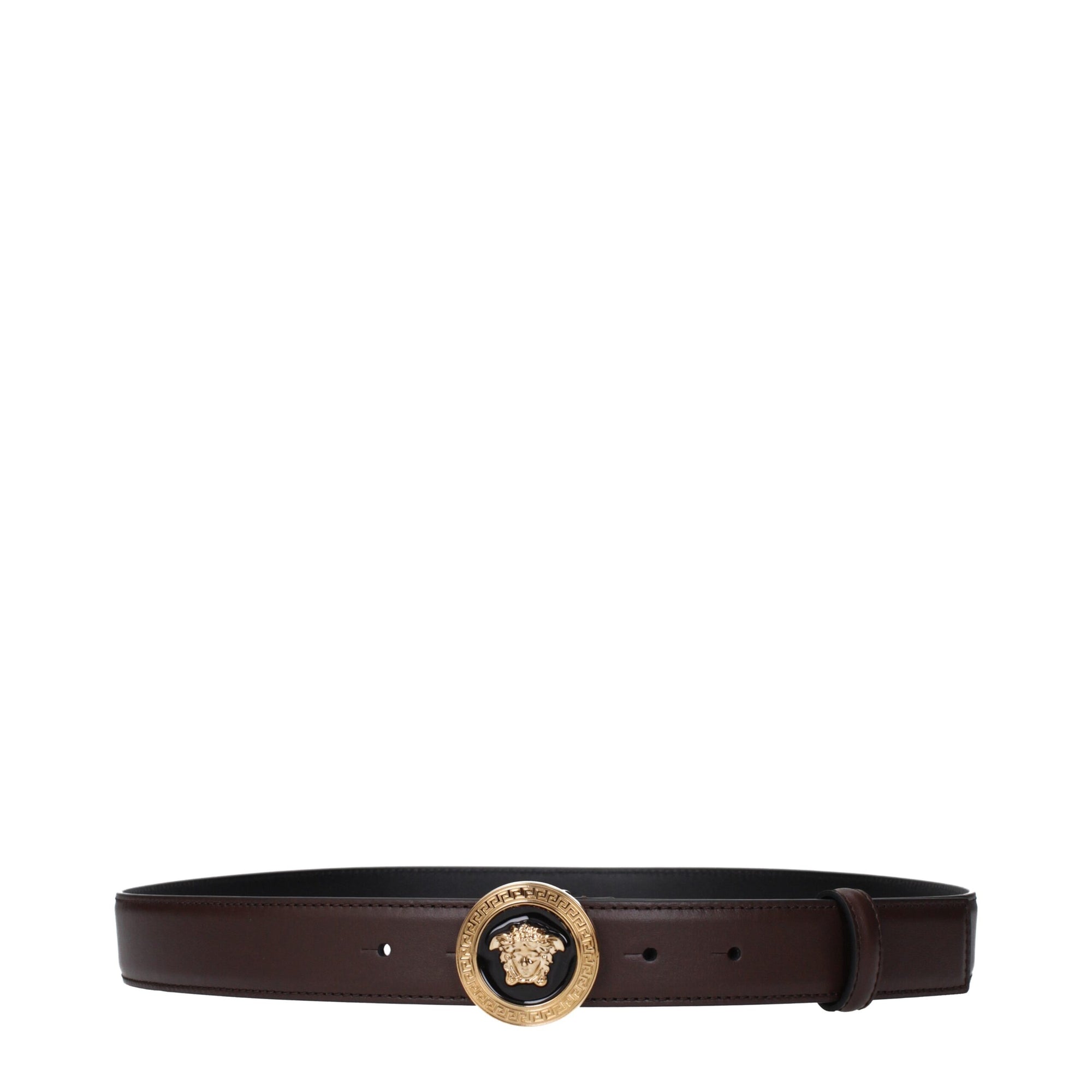 Versace Brown Leather Regular Belts
