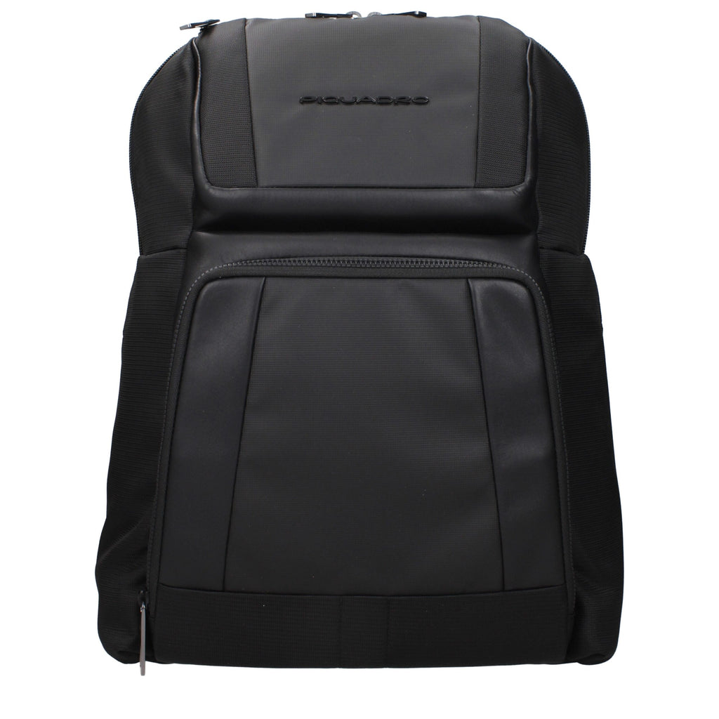 Piquadro Black Nylon Backpacks