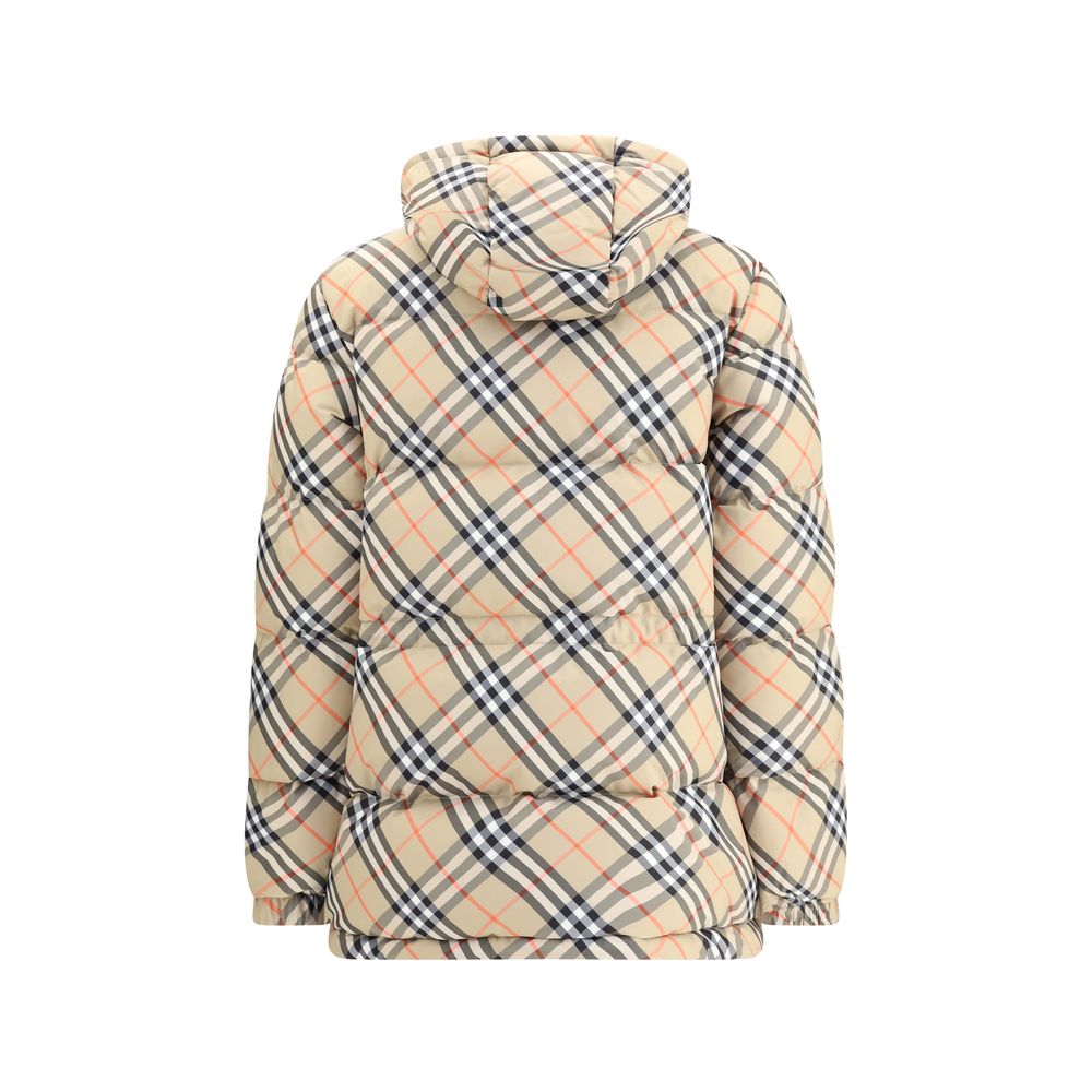 Burberry Hooded Check Down Jacket