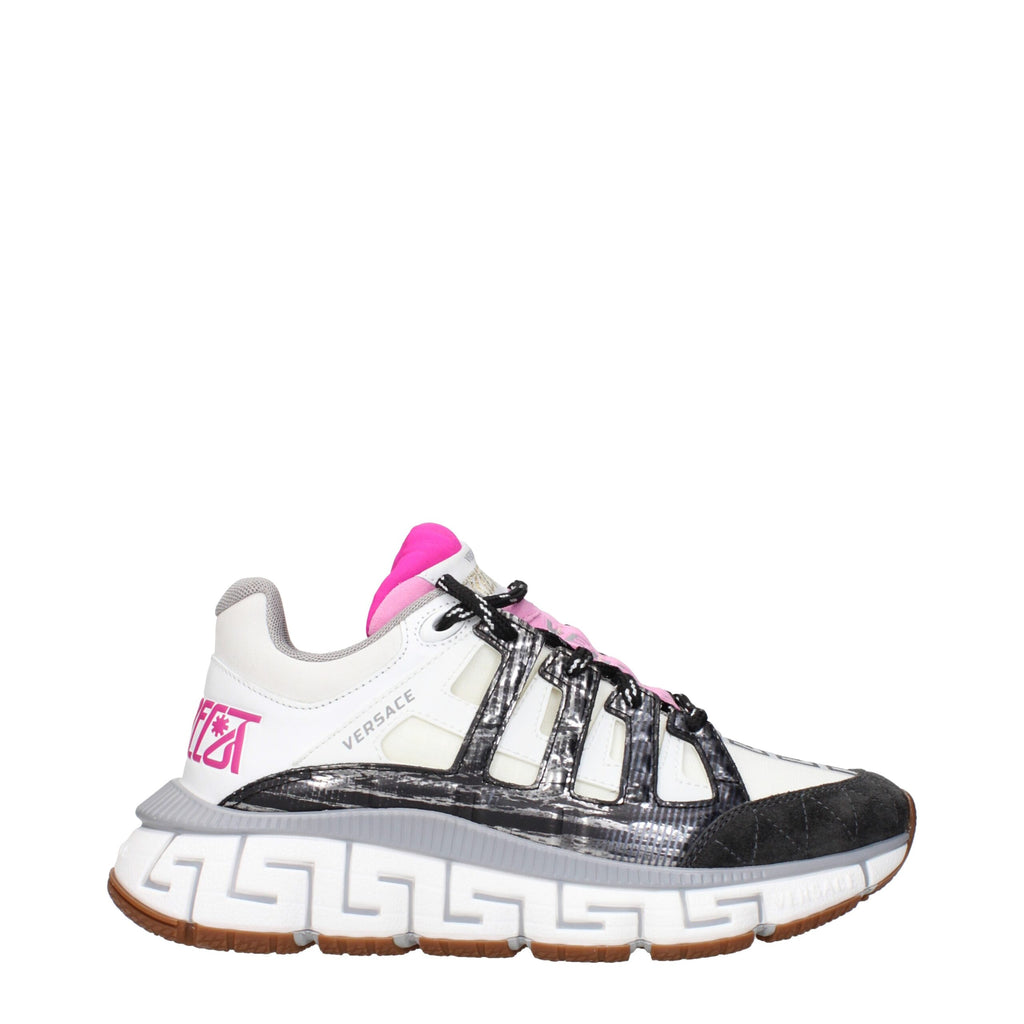 Versace White Fabric Athletic Sneakers