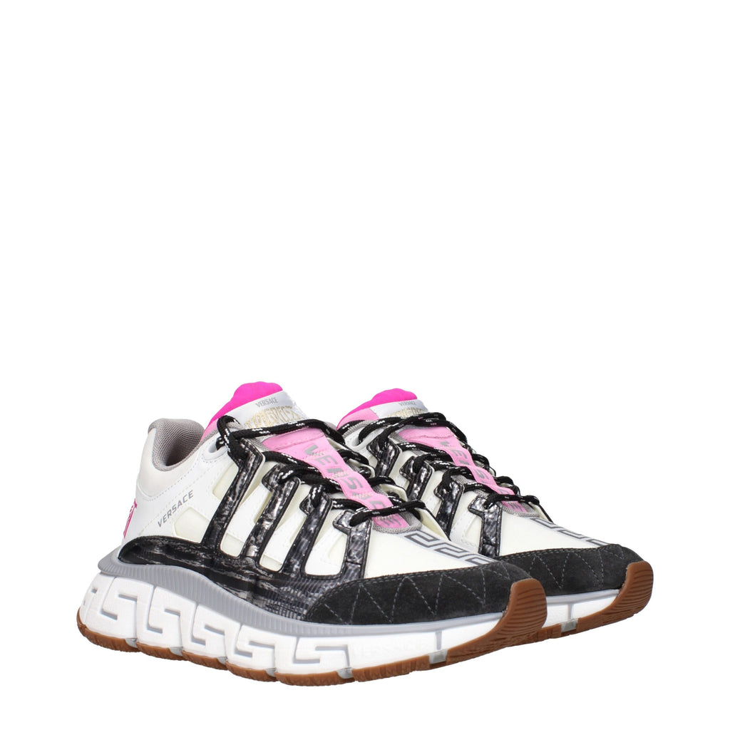 Versace White Fabric Athletic Sneakers