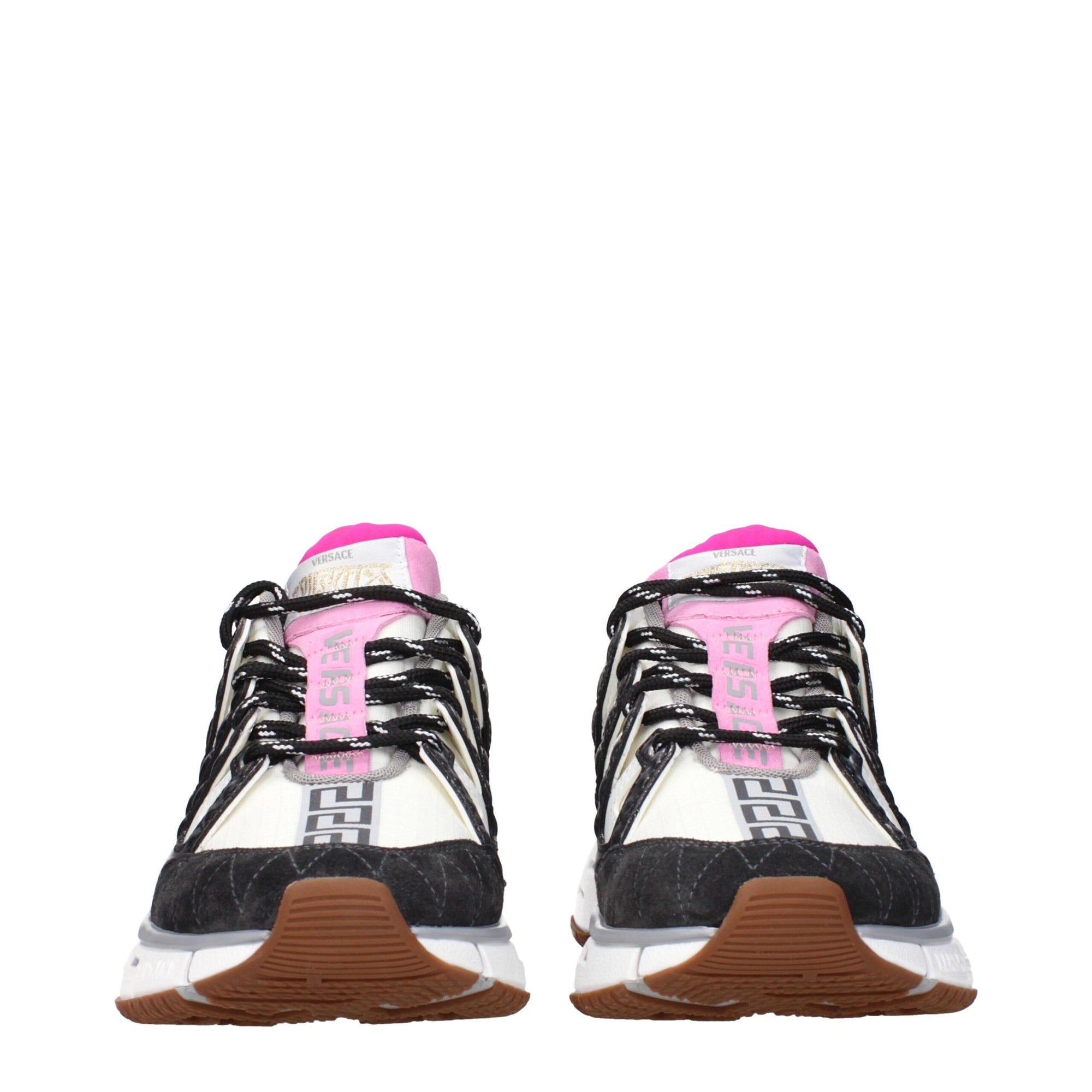 Versace White Fabric Athletic Sneakers