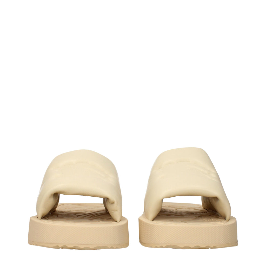 Burberry Beige Leather Slippers Sandals