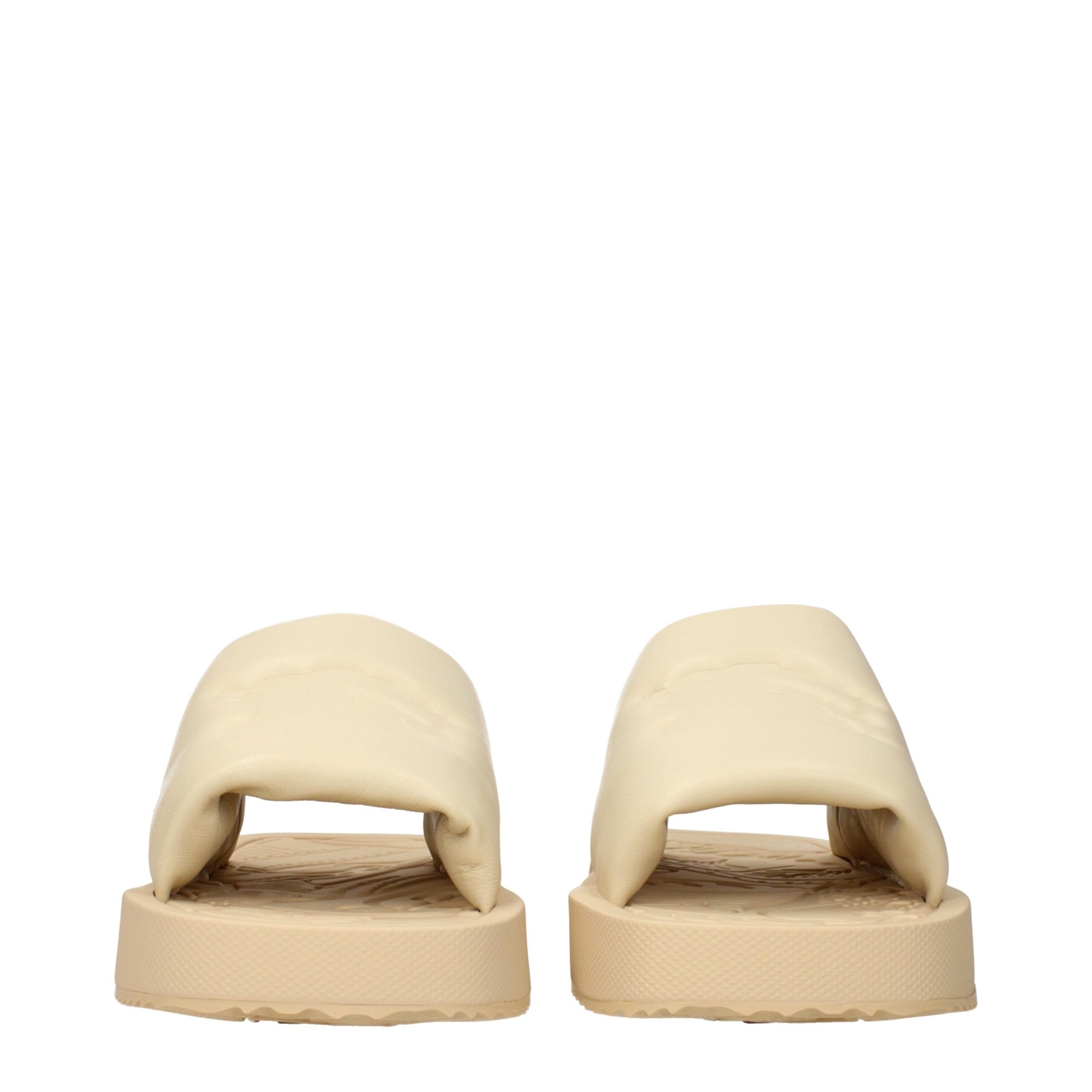 Burberry Beige Leather Slippers Sandals