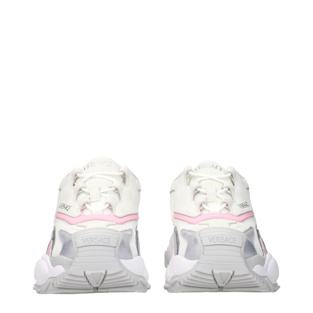 Versace White Fabric Chunky Sneakers