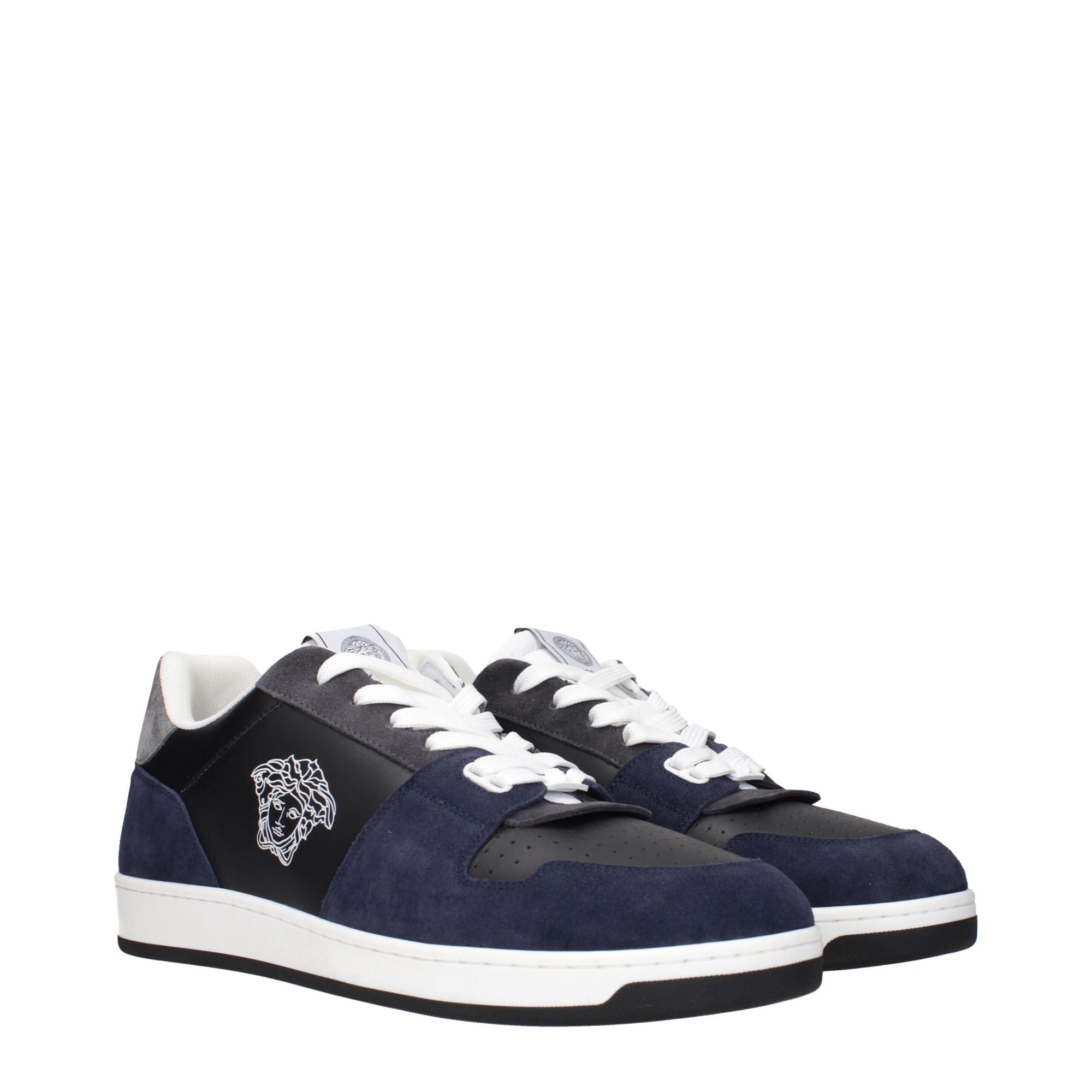 Versace Blue Leather Sneakers