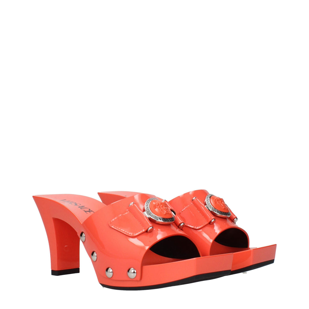 Versace Orange Leather Platforms