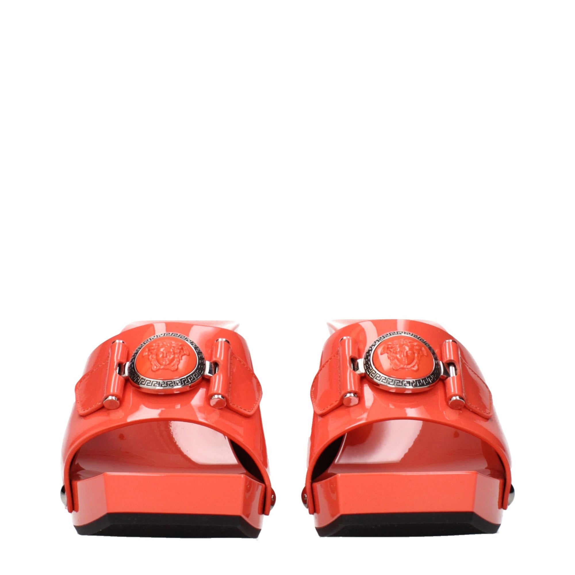 Versace Orange Leather Platforms