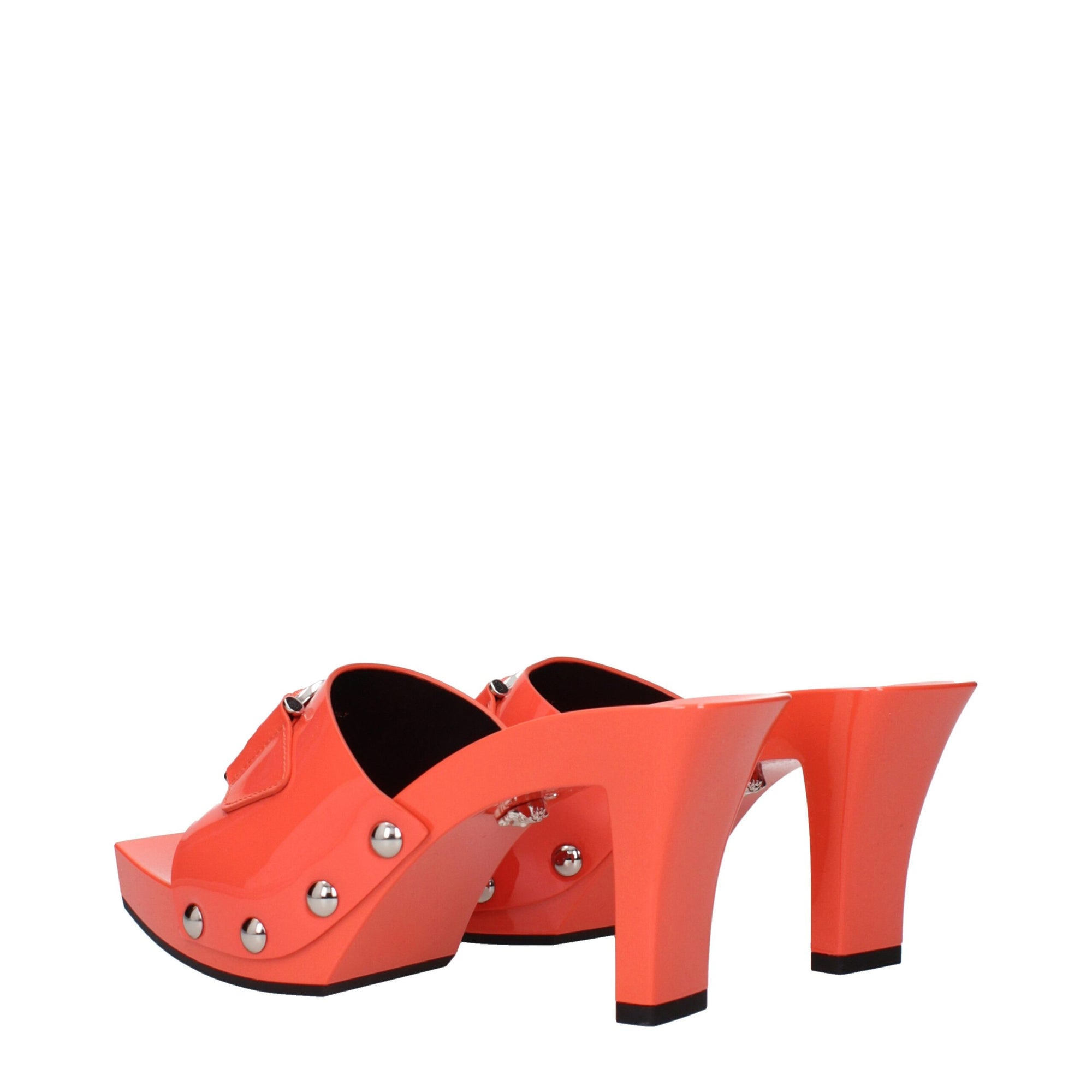Versace Orange Leather Platforms