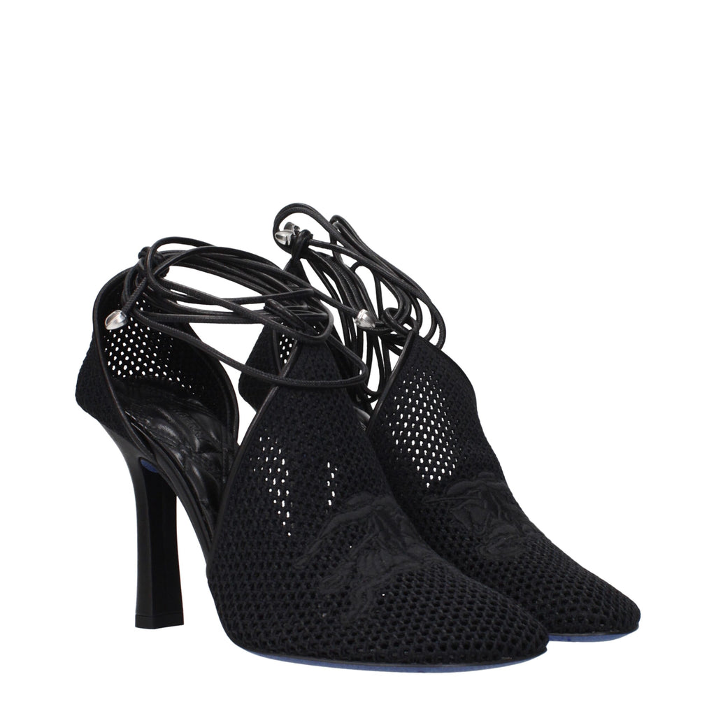 Burberry Black Fabric High Heel Pumps