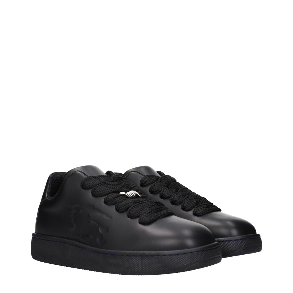 Burberry Black Leather Low Tops