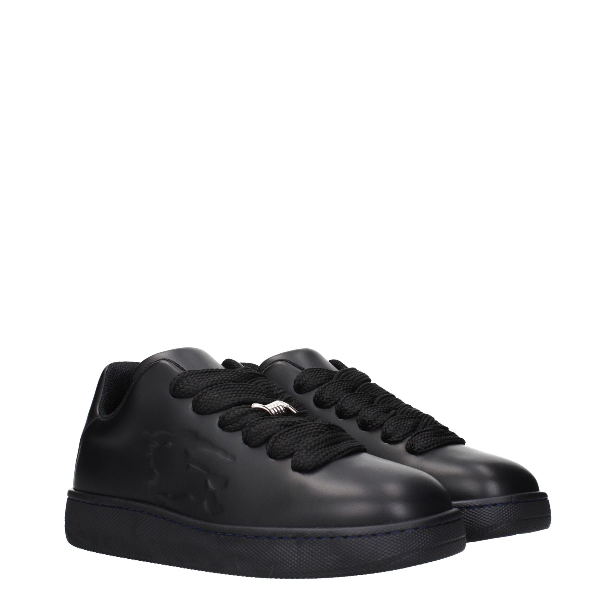 Burberry Black Leather Low Tops