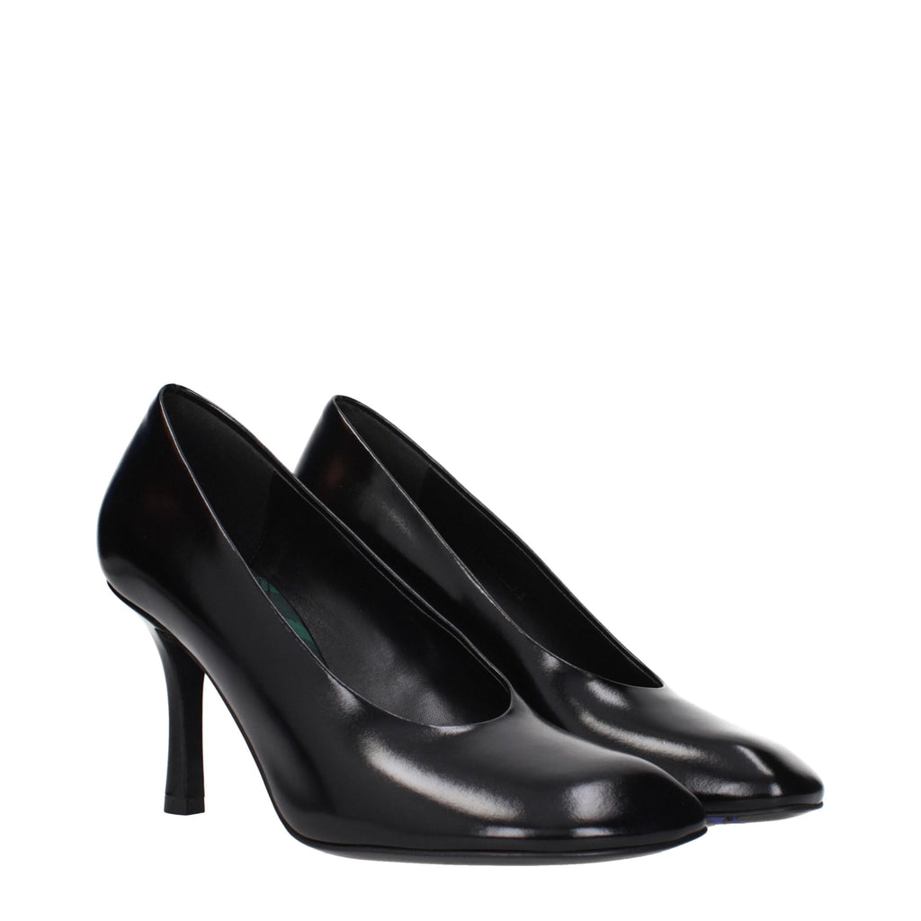 Burberry Black Leather High Heel Pumps