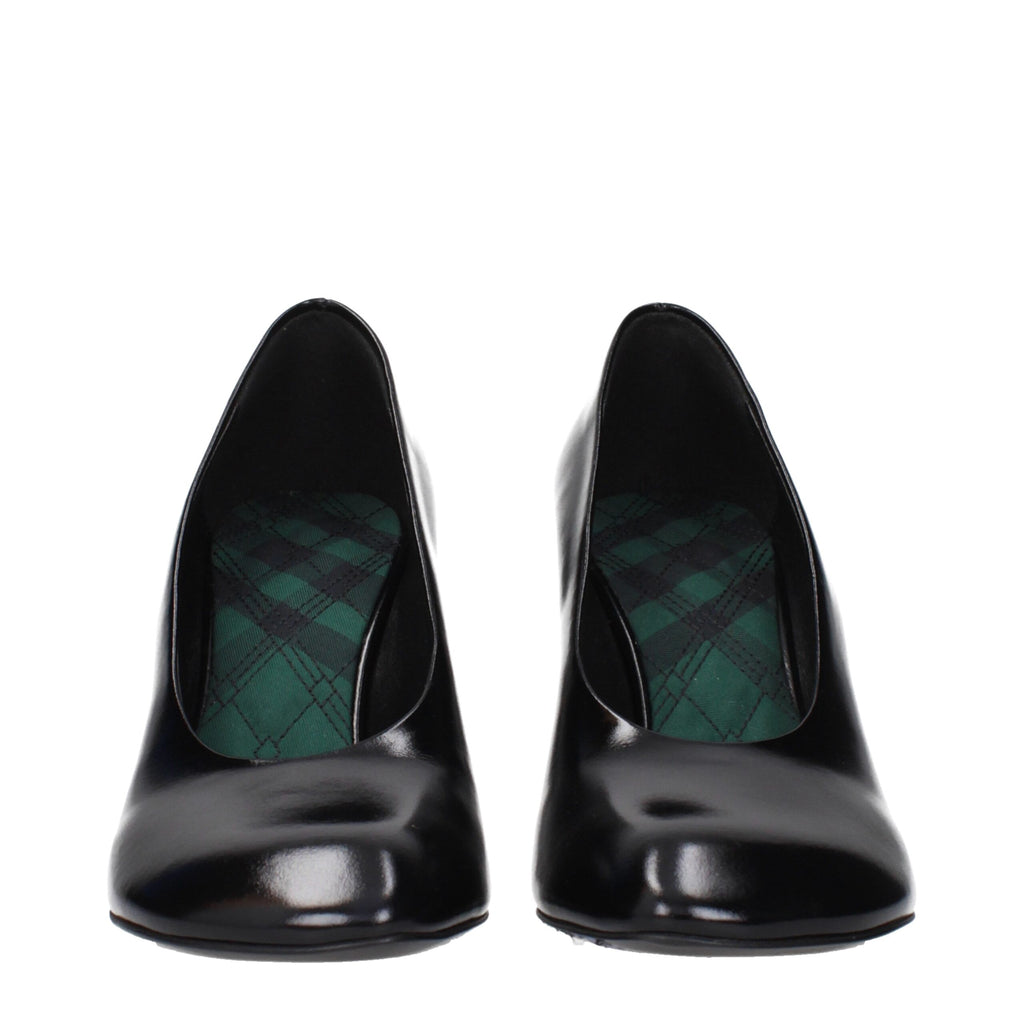Burberry Black Leather High Heel Pumps