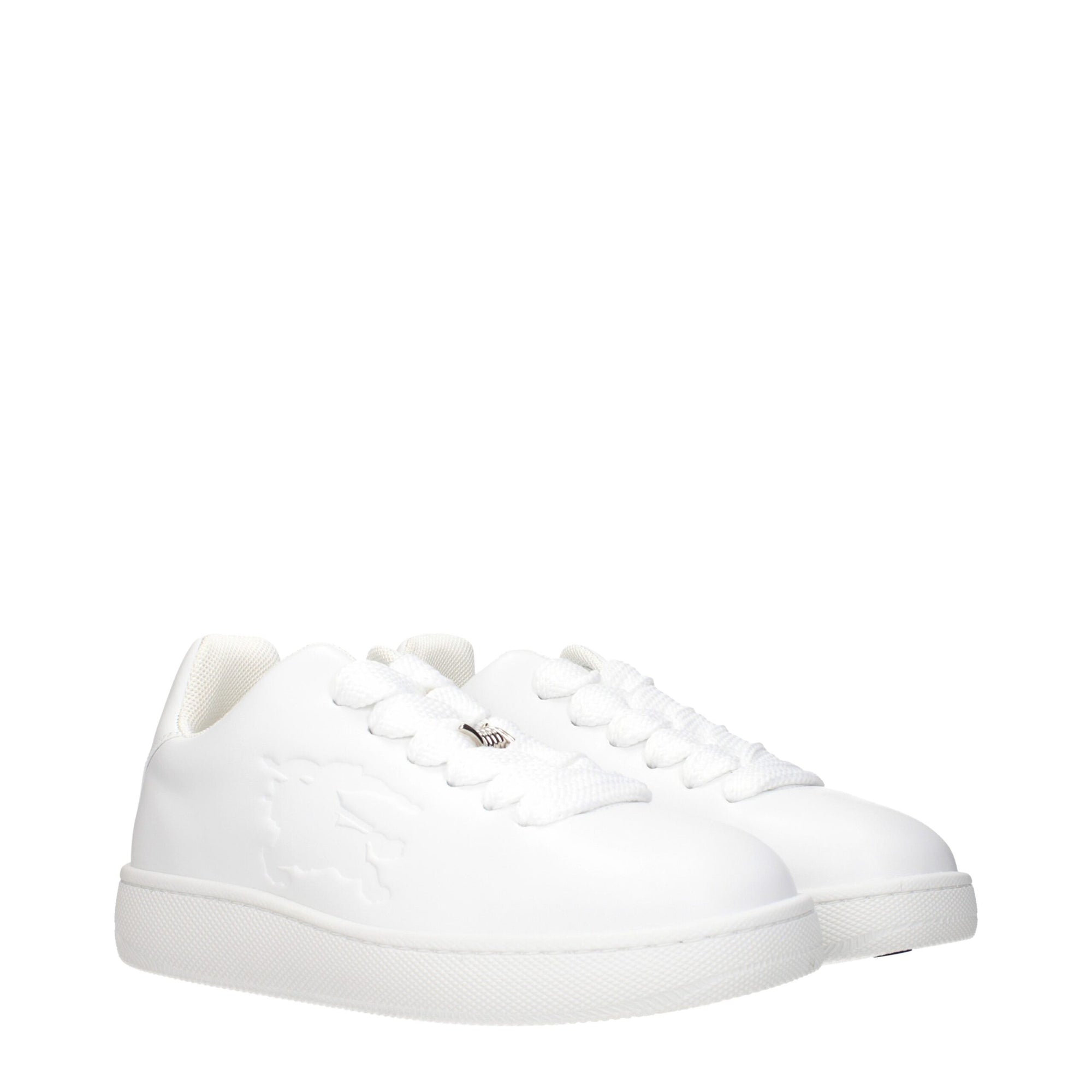 Burberry White Leather Low Tops