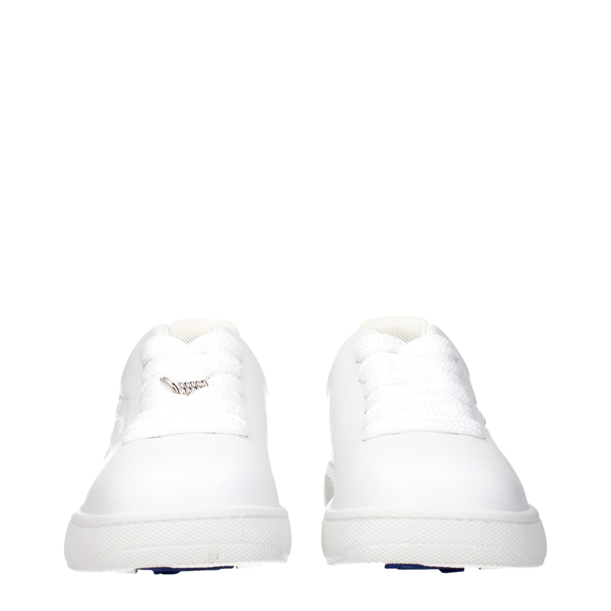 Burberry White Leather Low Tops