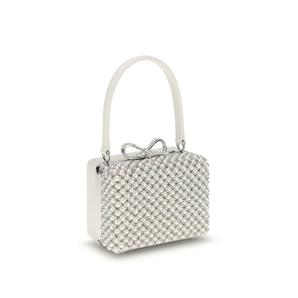 Self-Portrait Pearl-adorned Handbag