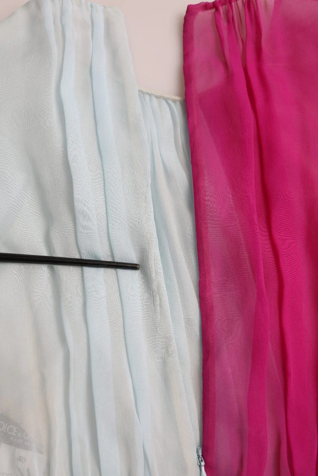 Dolce & Gabbana Light Blue Silk Two Tone Midi Dress