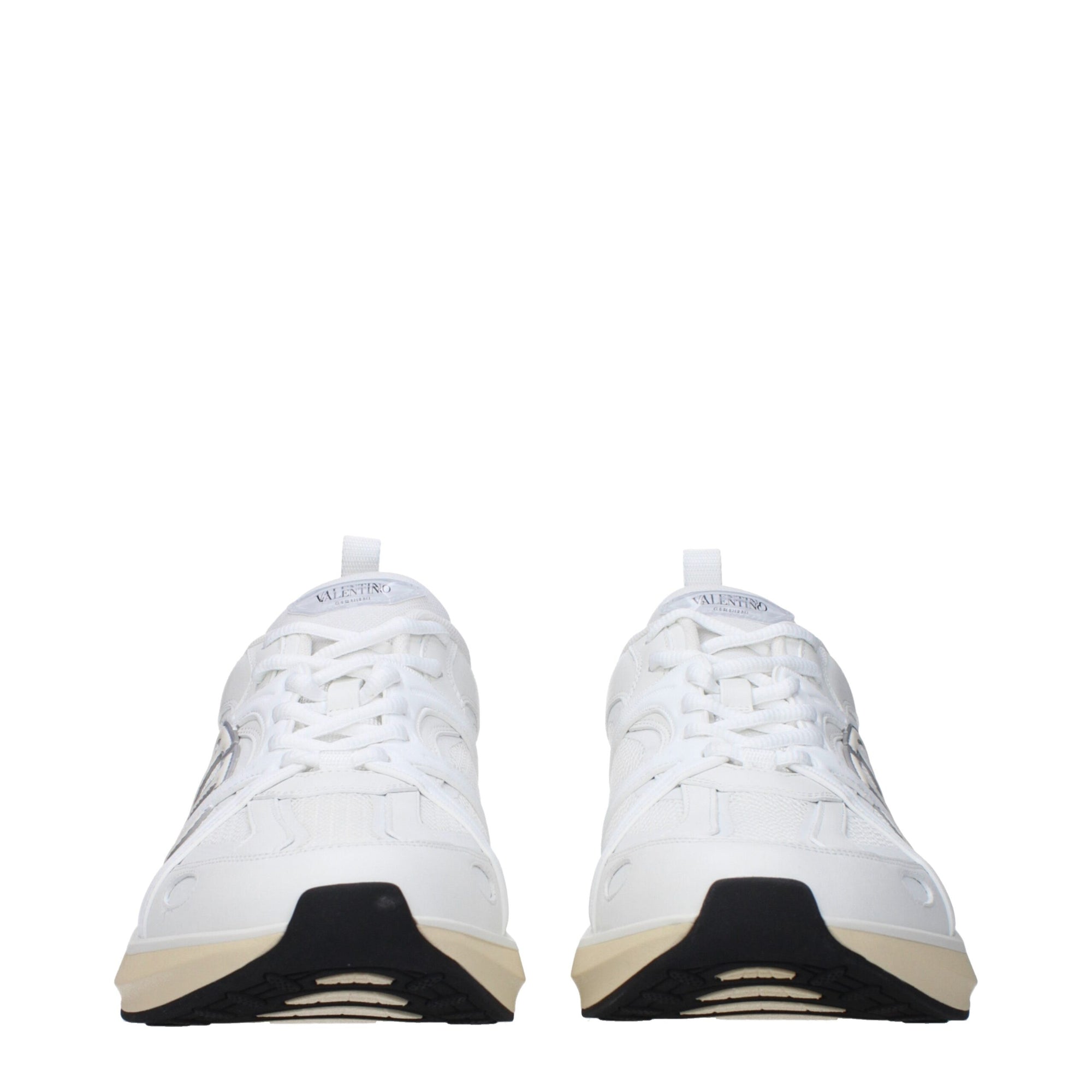 Valentino Garavani White Fabric Athletic Sneakers
