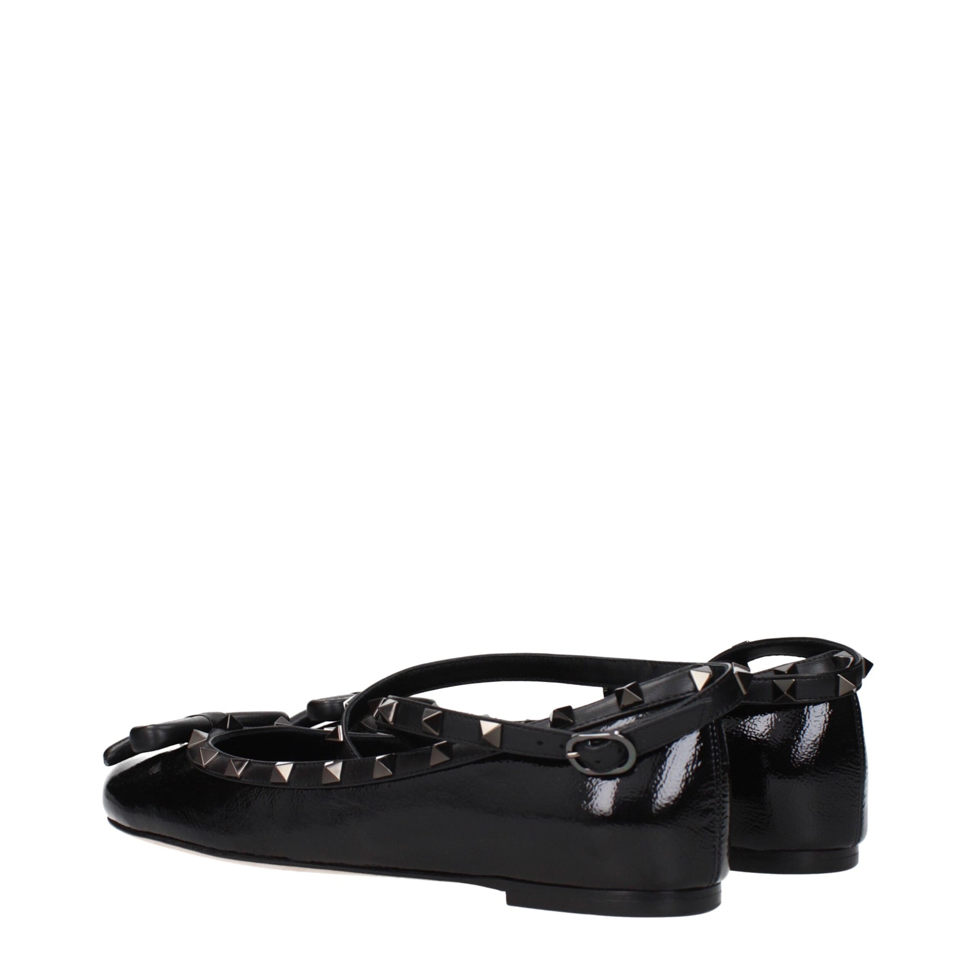 Valentino Garavani Black Leather Ballet Flats