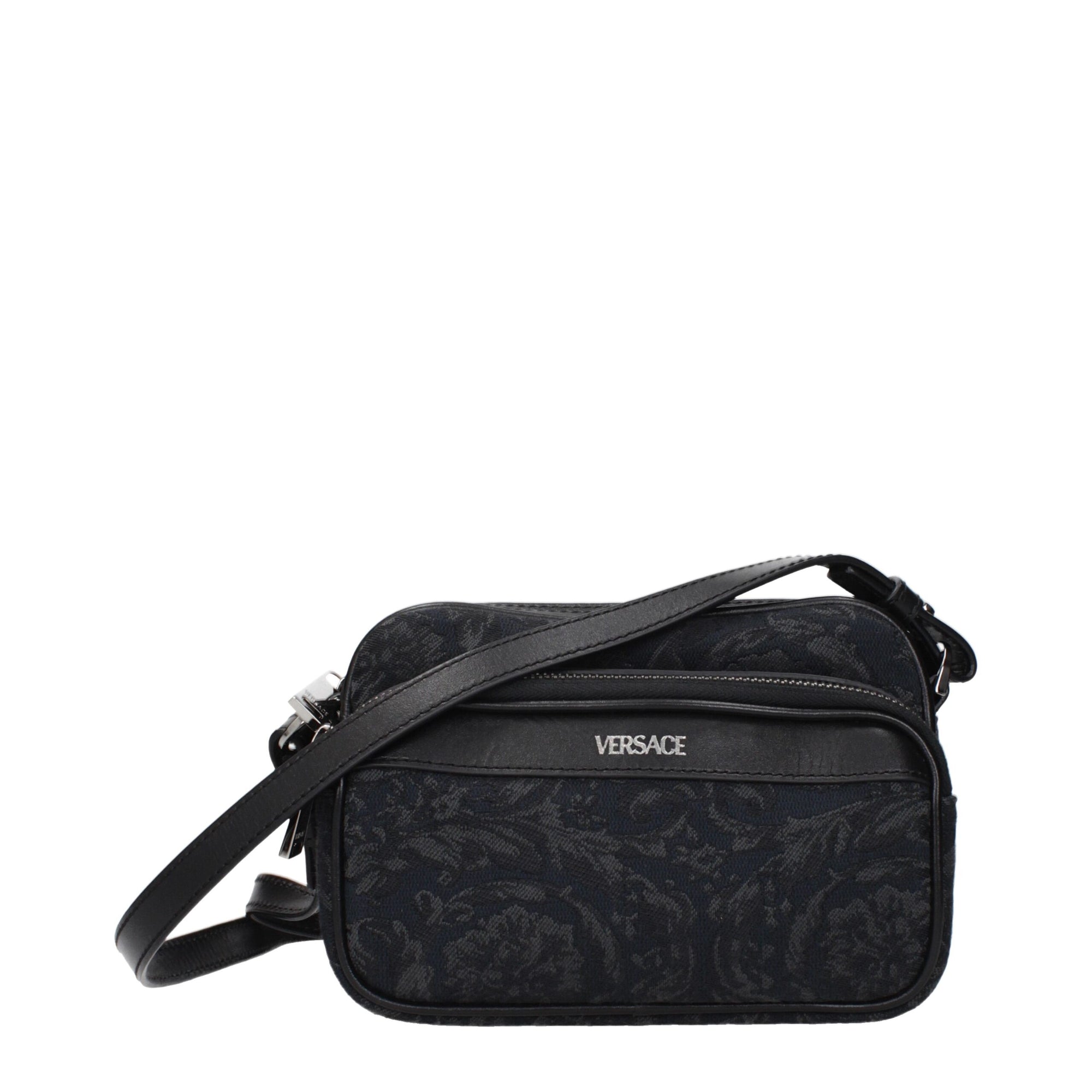 Versace Black Fabric Crossbody Bags