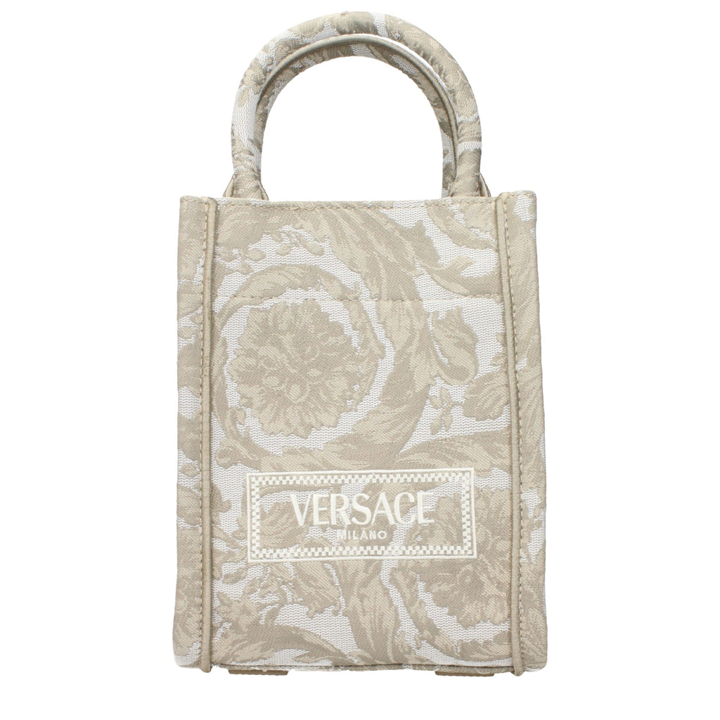 Versace Beige Fabric Handbags