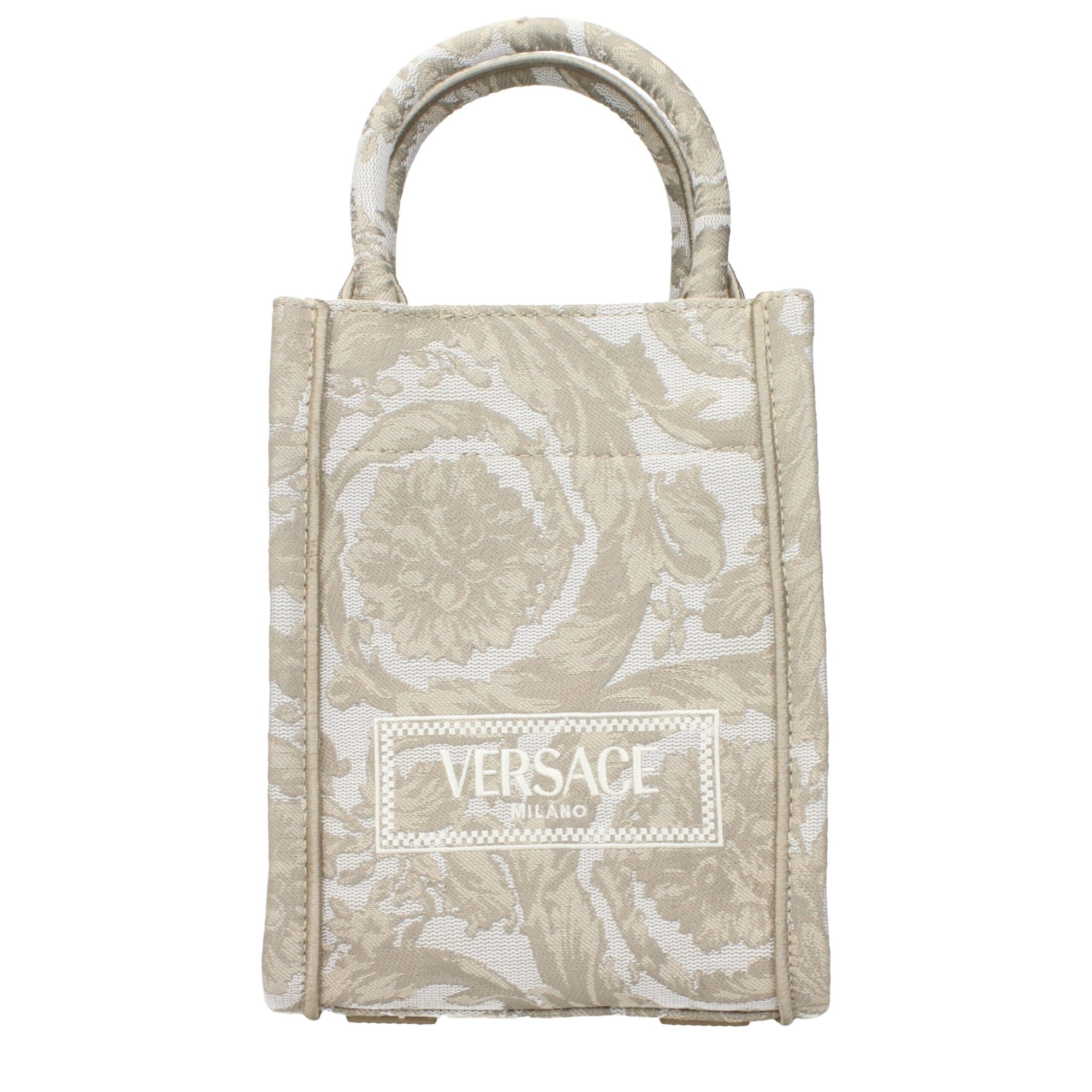 Versace Beige Fabric Handbags