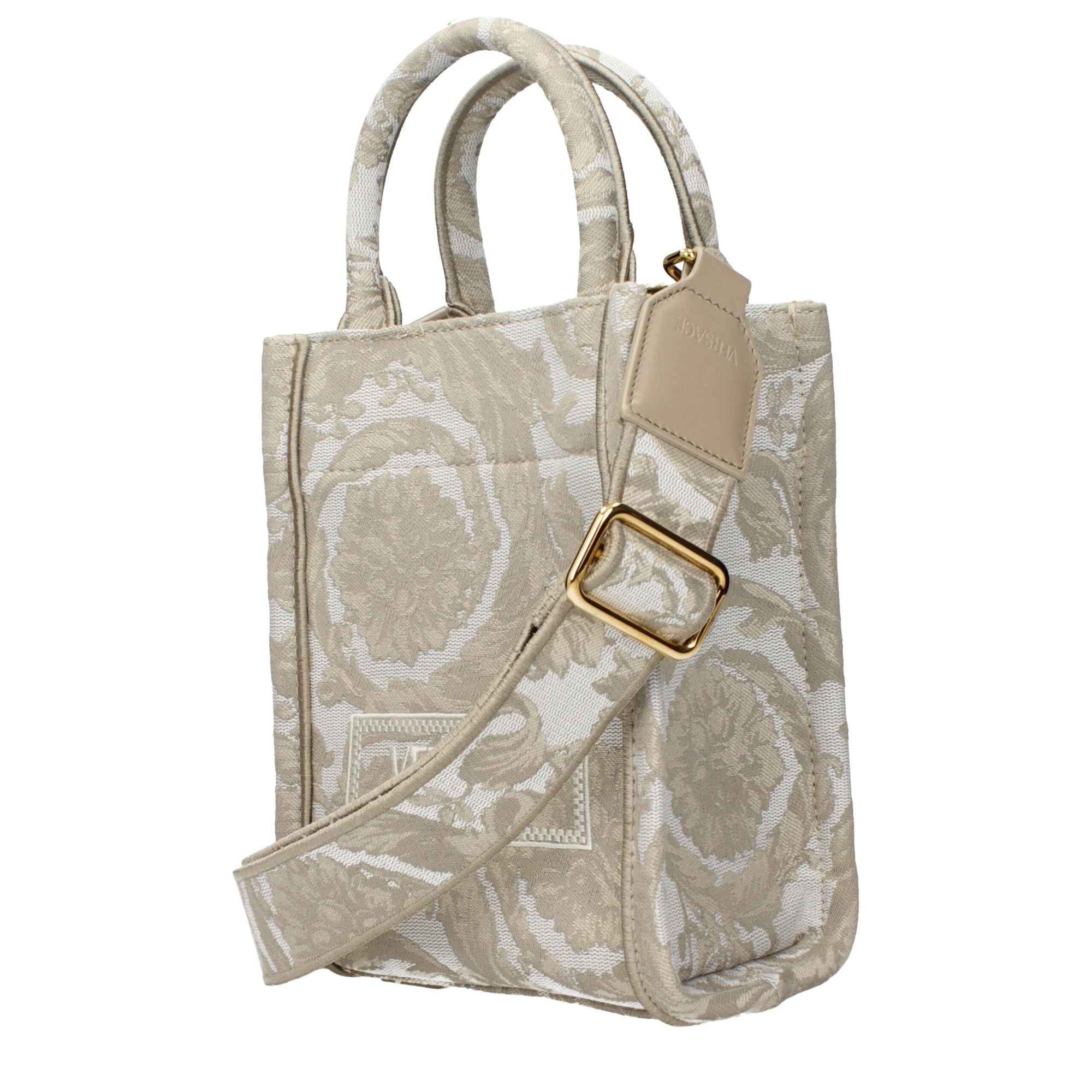 Versace Beige Fabric Handbags
