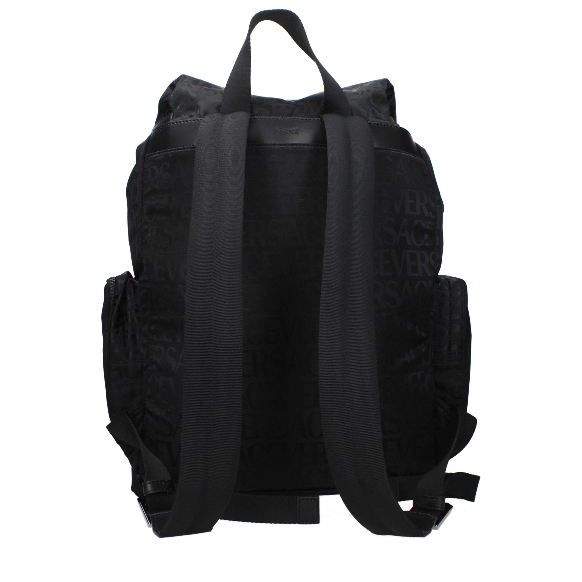 Versace Black Fabric Backpacks