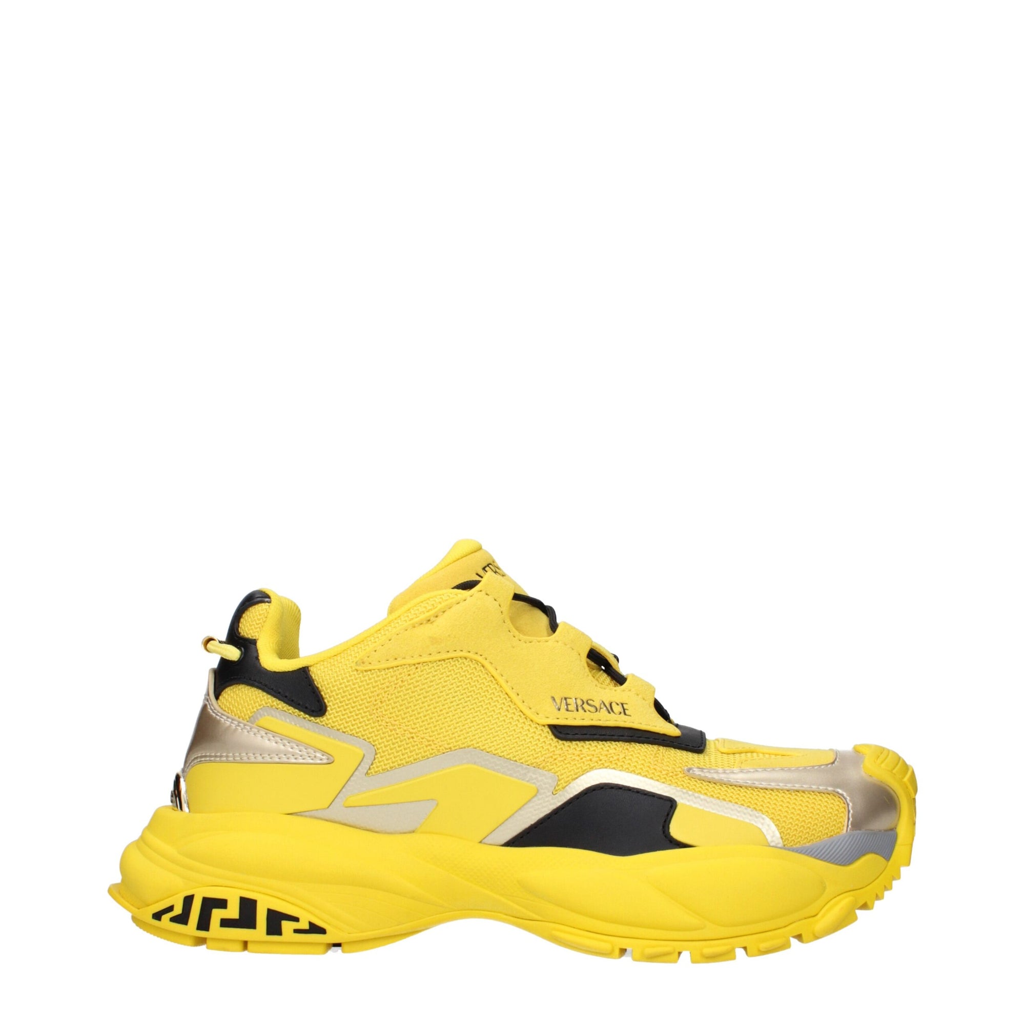 Versace Yellow Fabric Athletic Sneakers