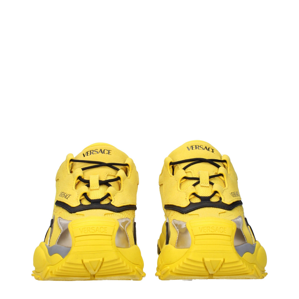 Versace Yellow Fabric Athletic Sneakers