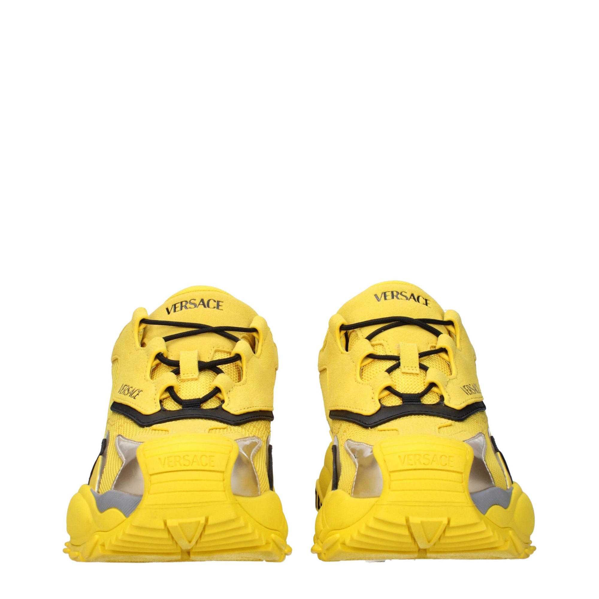 Versace Yellow Fabric Athletic Sneakers