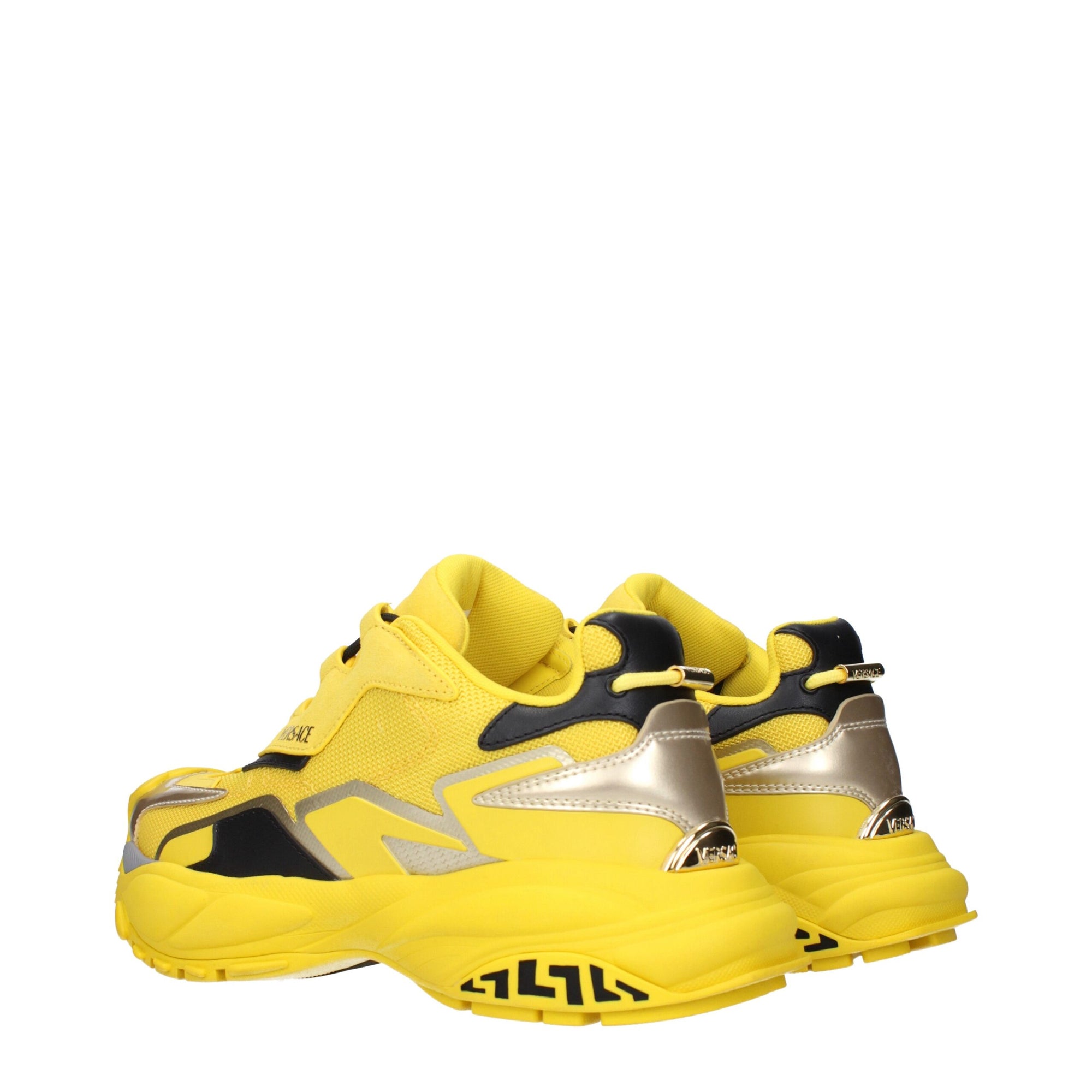 Versace Yellow Fabric Athletic Sneakers