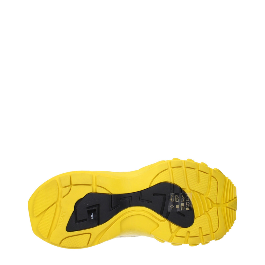 Versace Yellow Fabric Athletic Sneakers