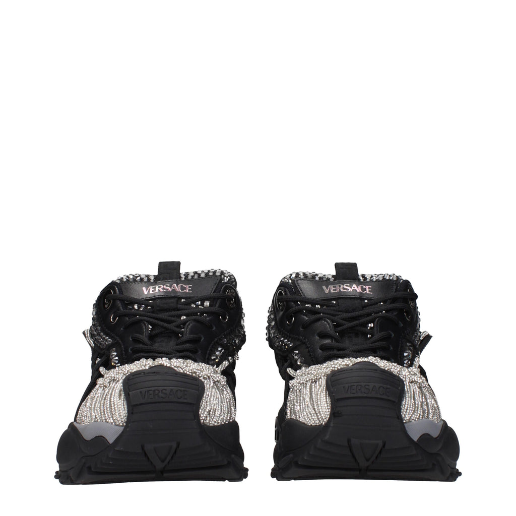 Versace Black Fabric Chunky Sneakers
