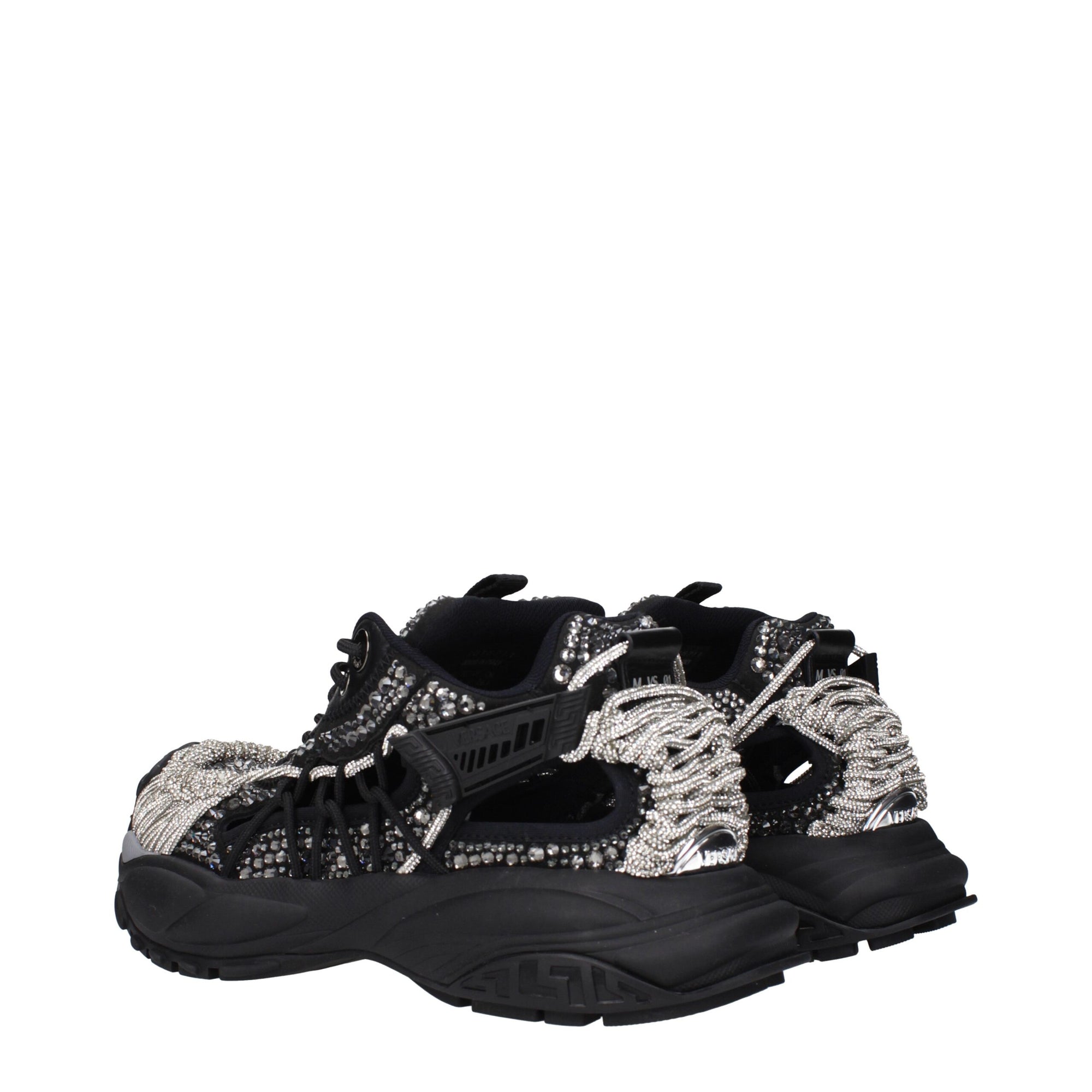 Versace Black Fabric Chunky Sneakers