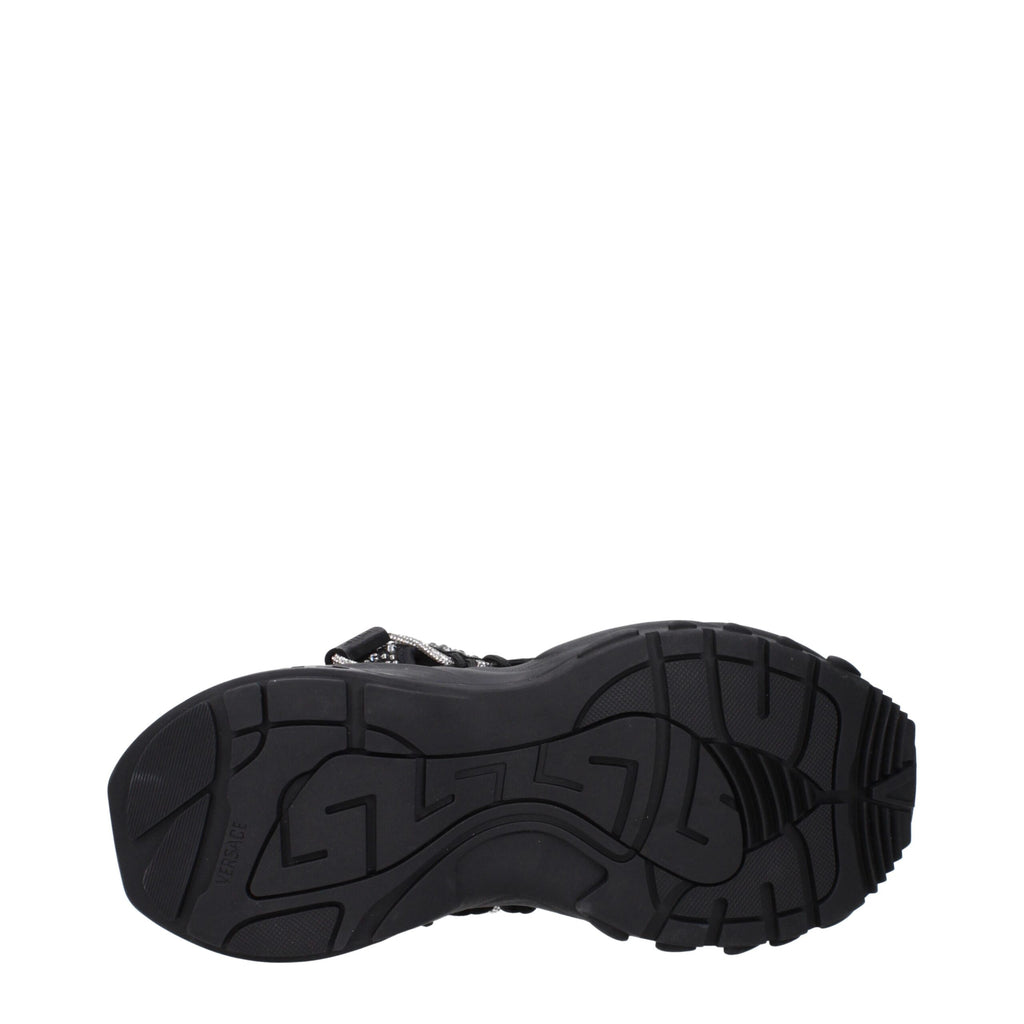 Versace Black Fabric Chunky Sneakers