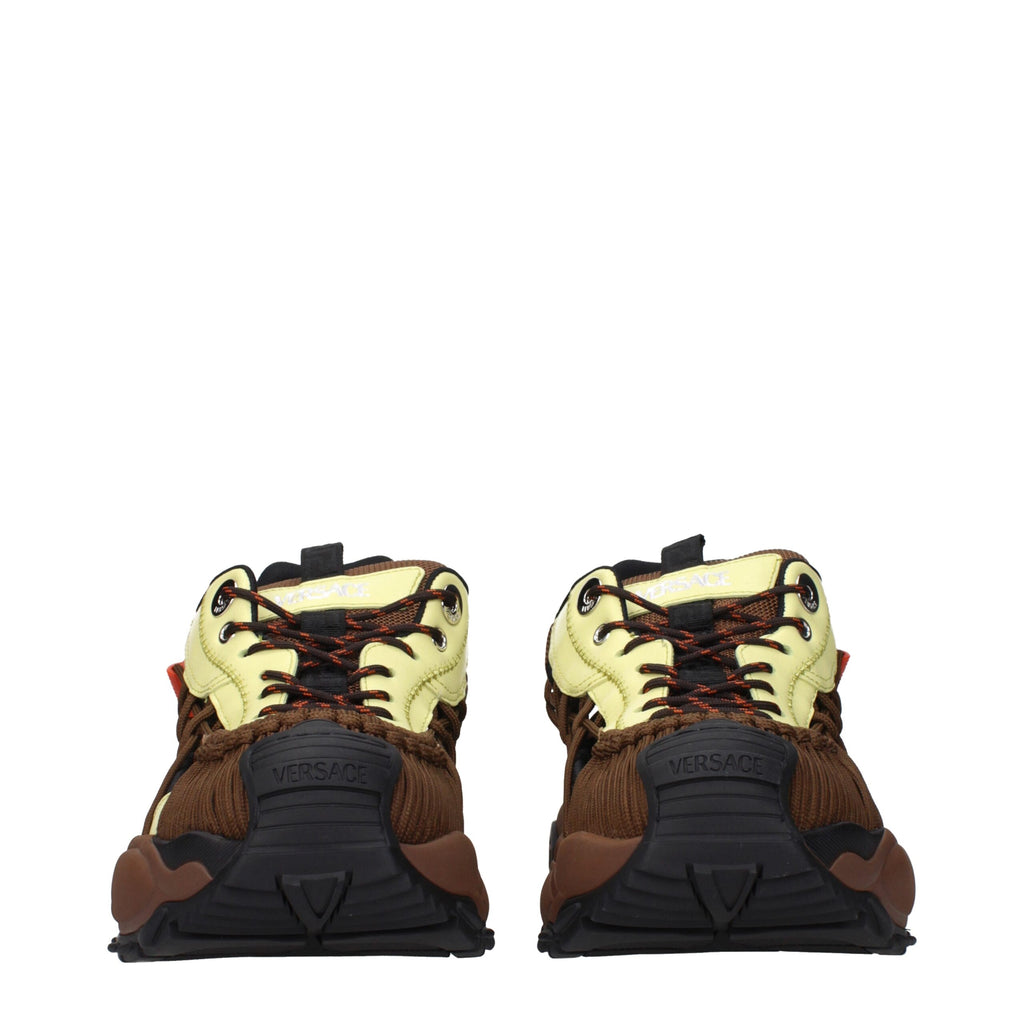 Versace Brown Fabric Athletic Sneakers