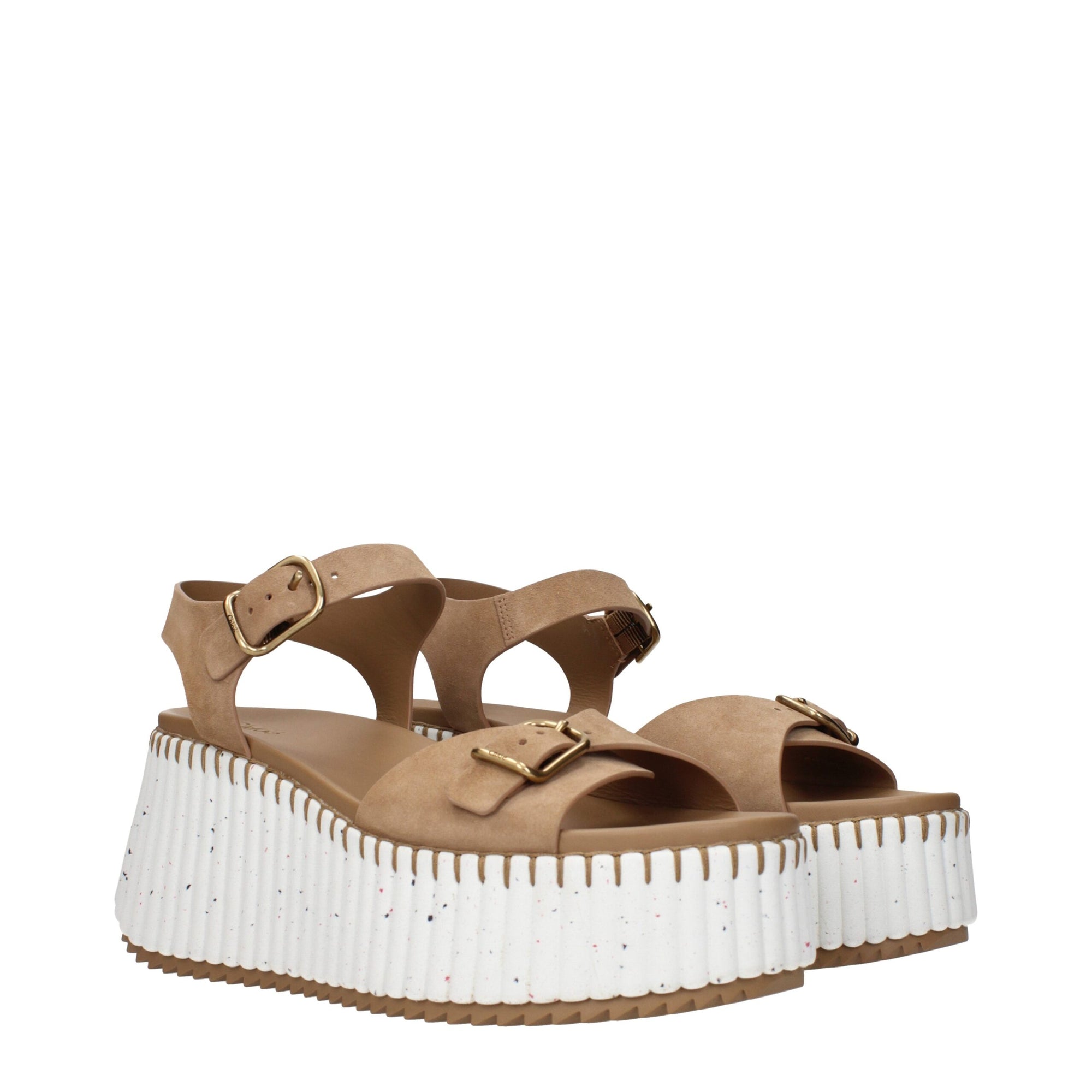 Chloé Brown Leather Platforms