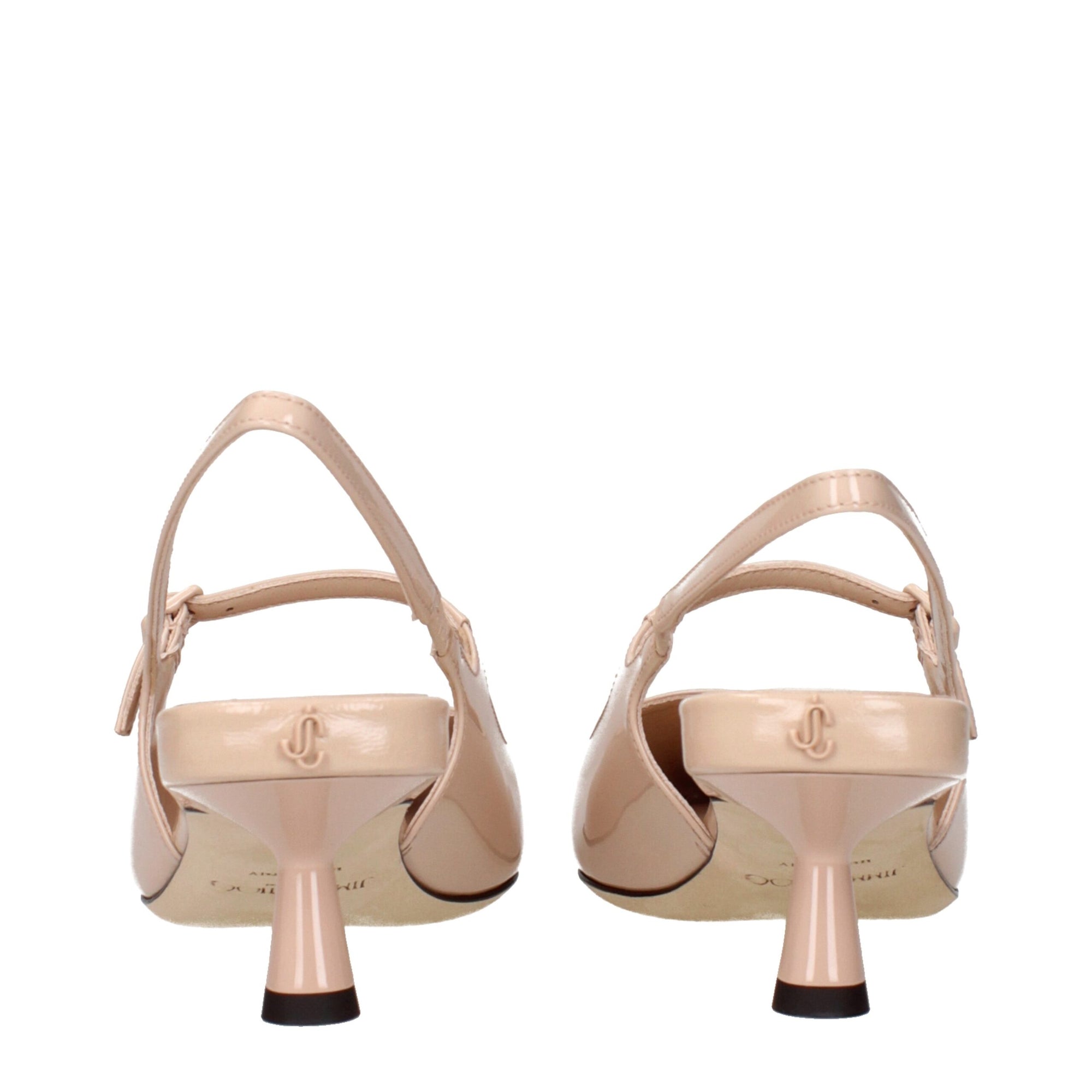 Jimmy Choo Pink Leather Mid Heel Pumps