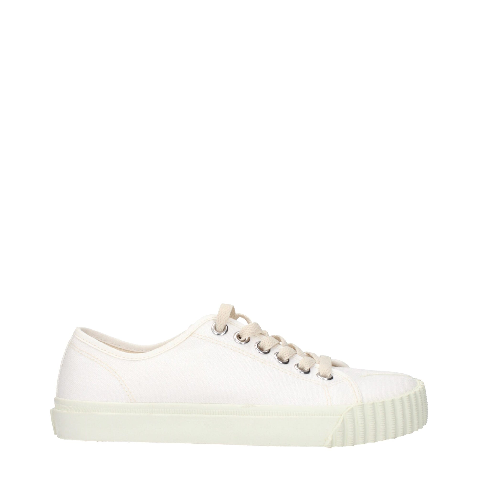 Maison Margiela White Fabric Low Tops
