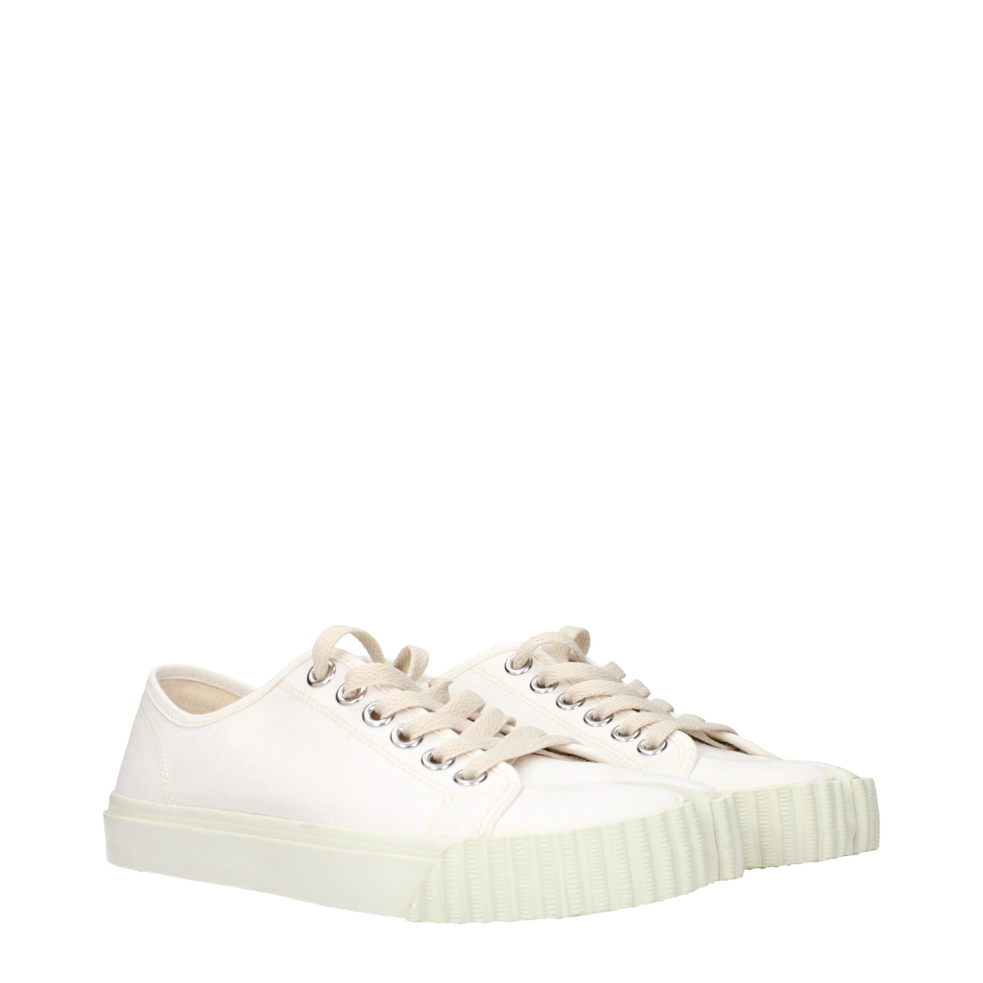 Maison Margiela White Fabric Low Tops