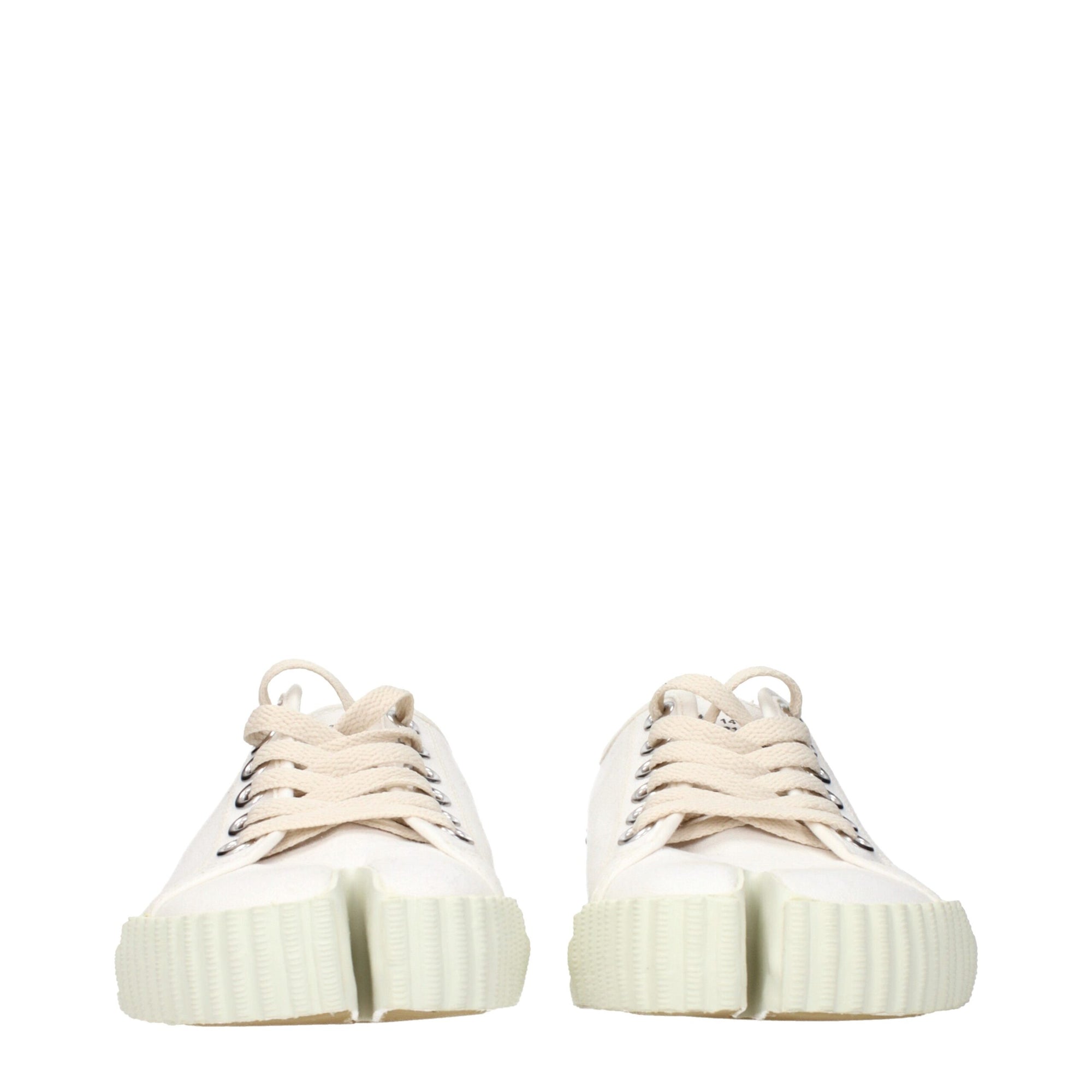 Maison Margiela White Fabric Low Tops