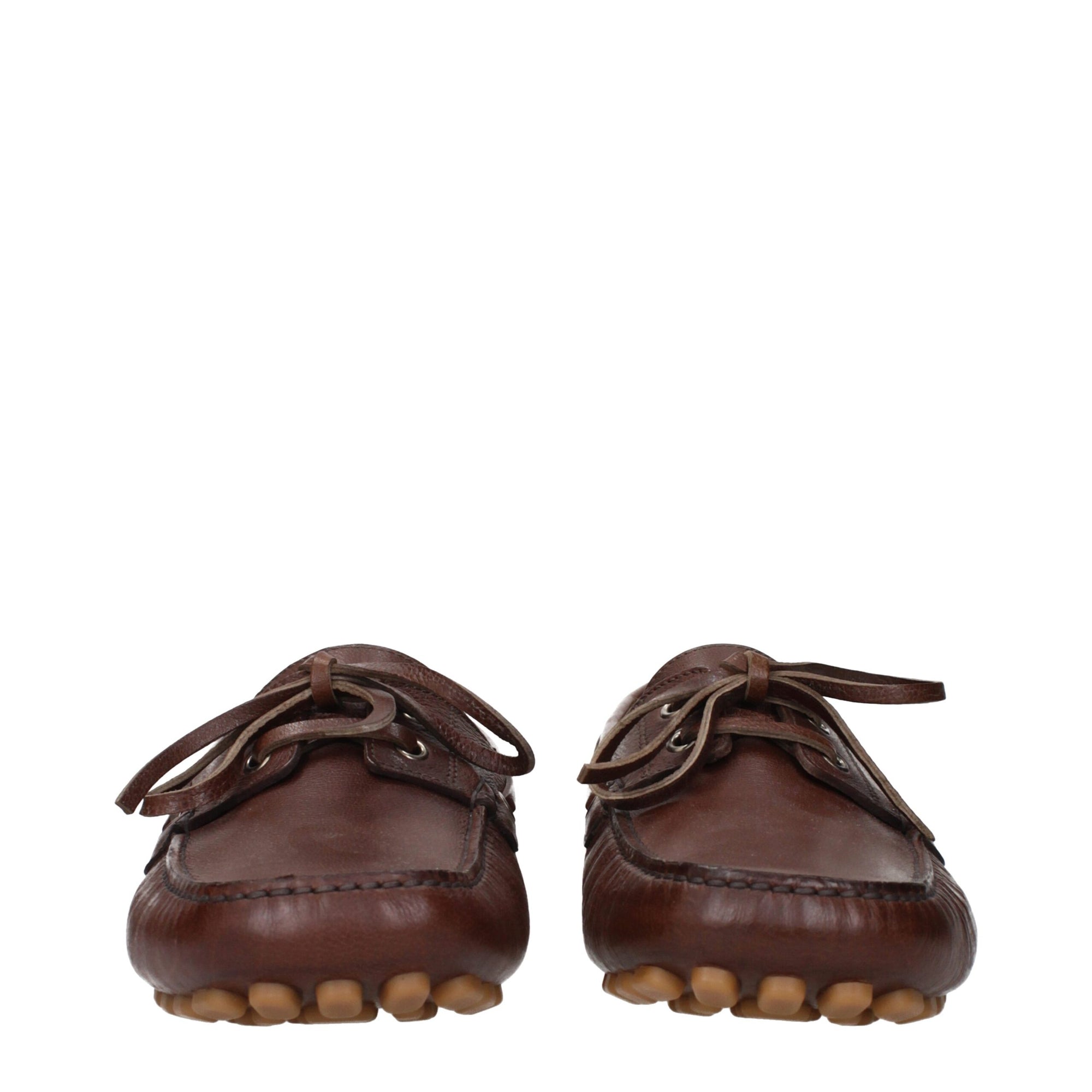 Valentino Garavani Brown Leather Slip-On Loafers