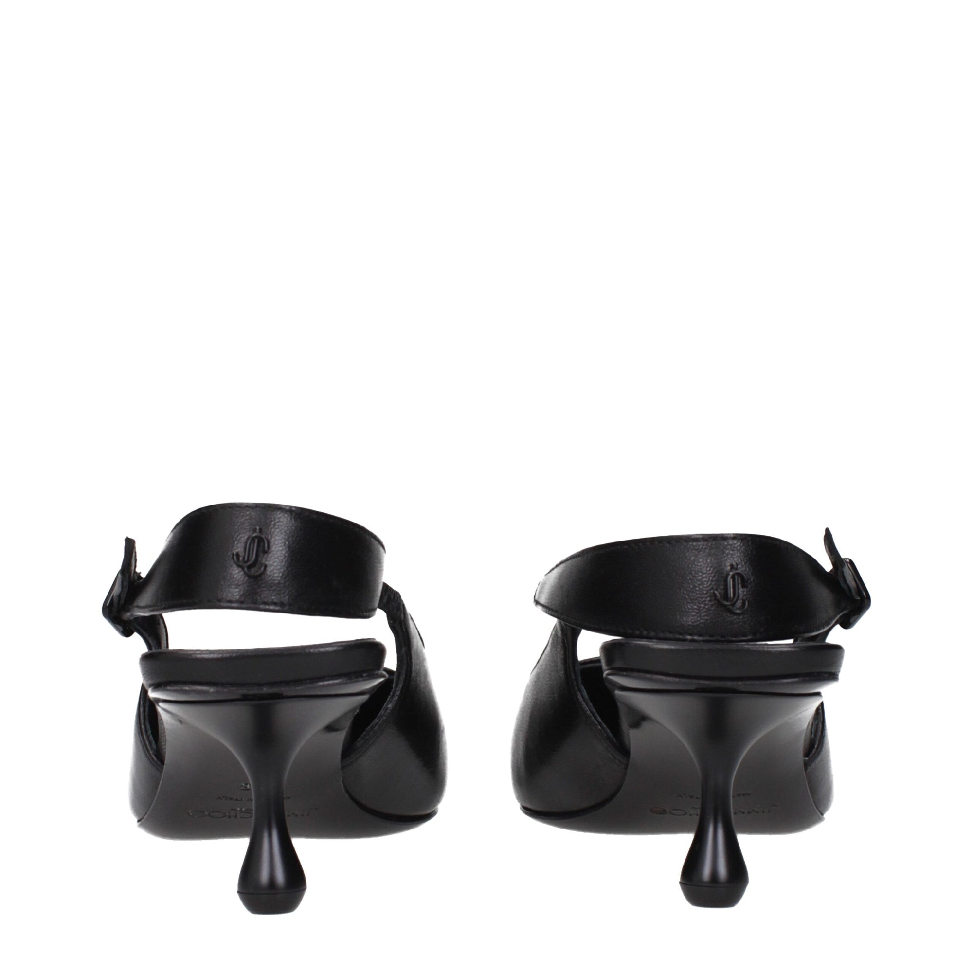 Jimmy Choo Black Leather Flat Sandals