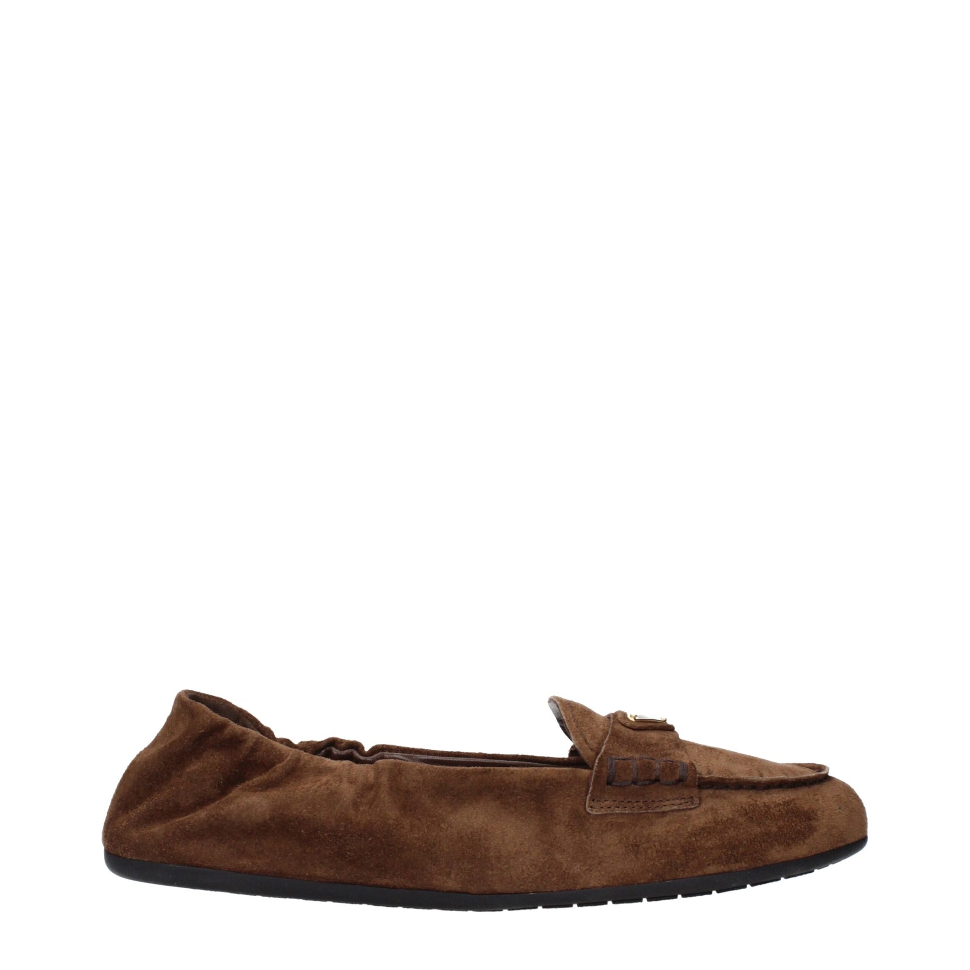Prada Brown Leather Slip-On Loafers