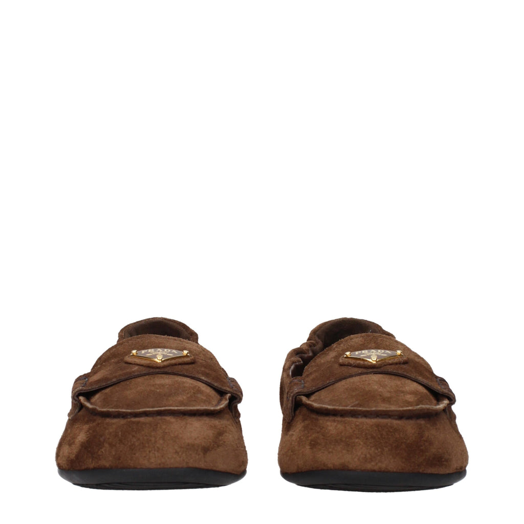 Prada Brown Leather Slip-On Loafers