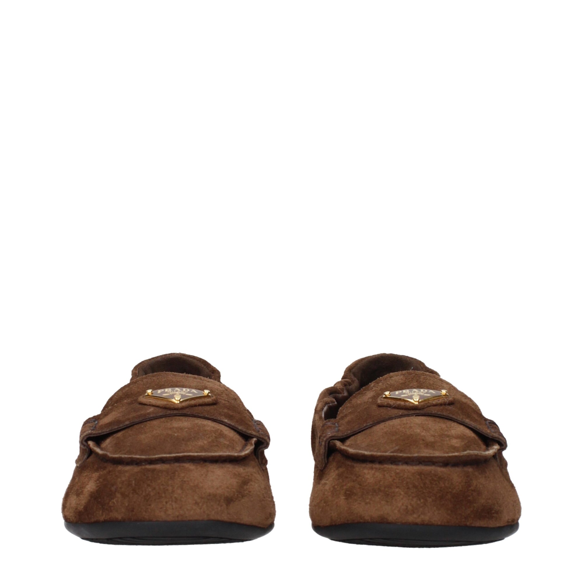 Prada Brown Leather Slip-On Loafers