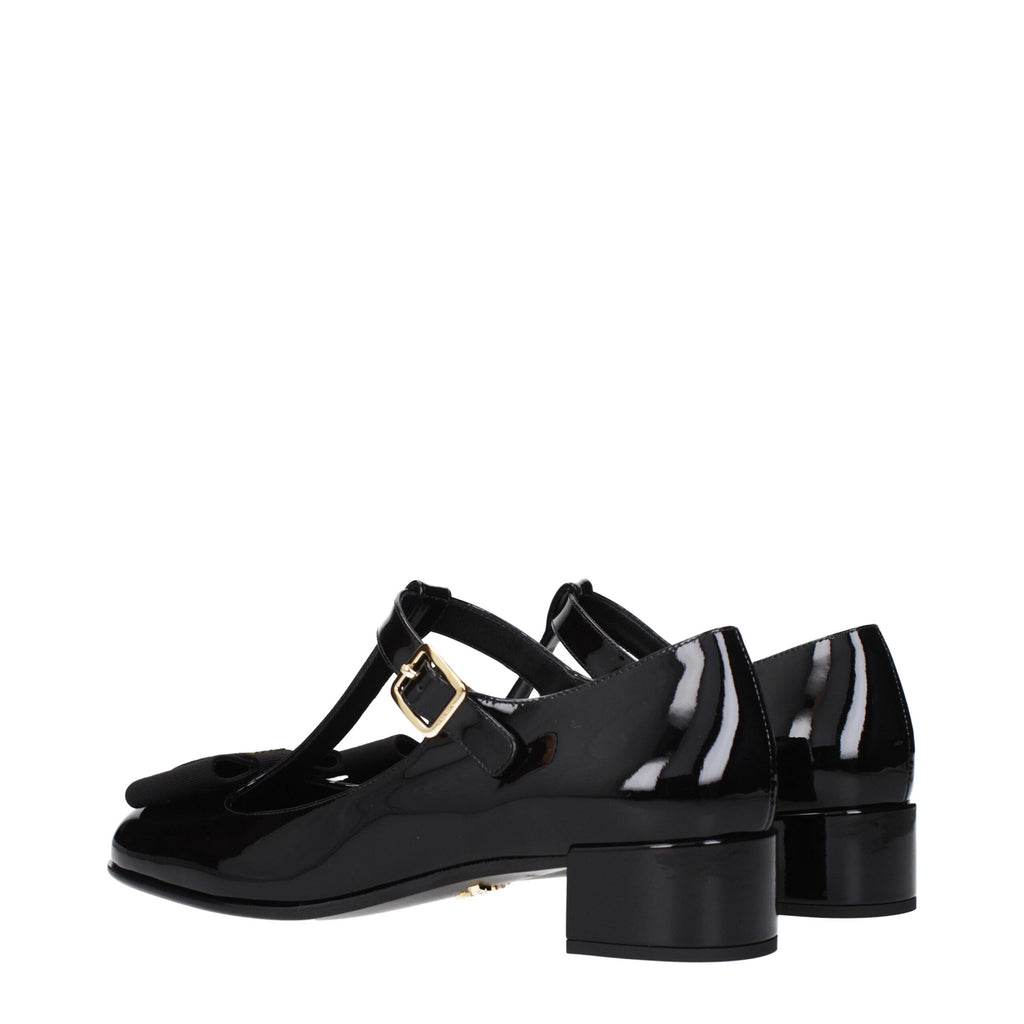 Prada Black Leather Ballet Flats