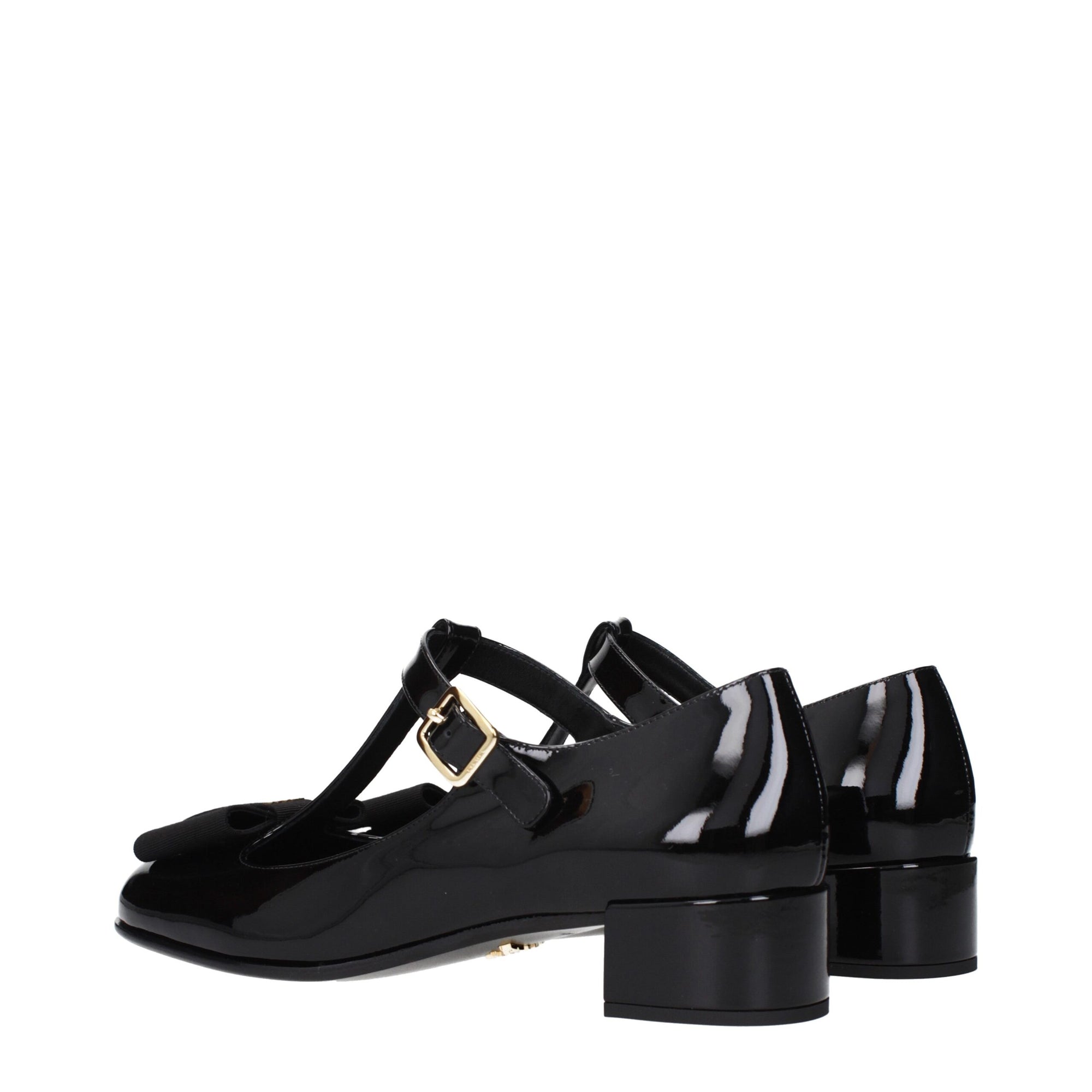 Prada Black Leather Ballet Flats